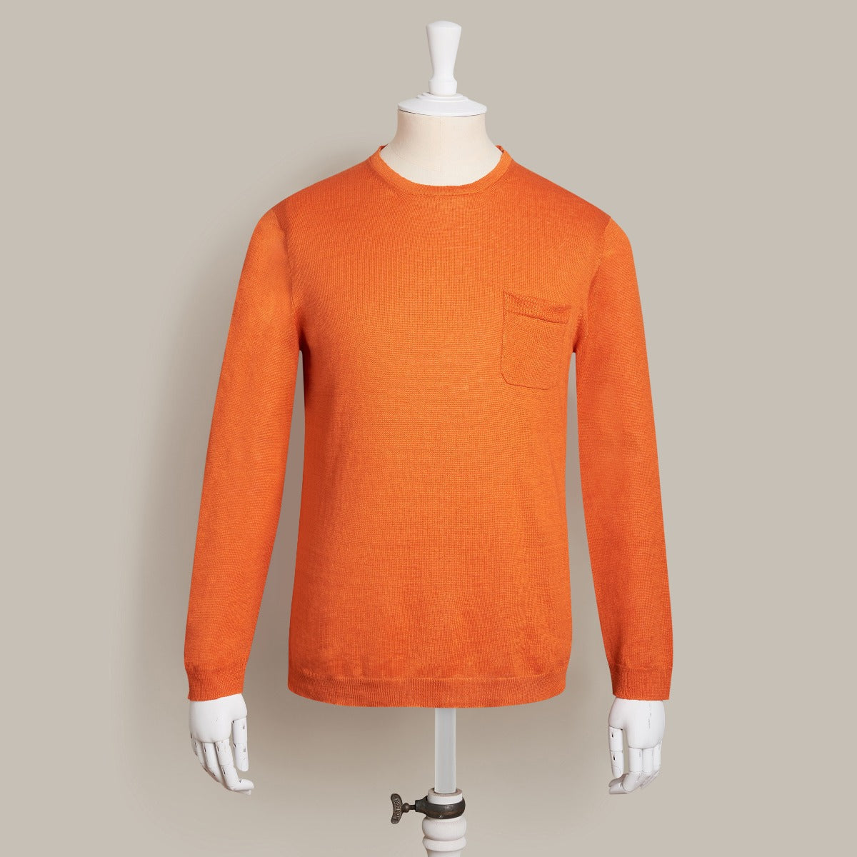 Linen Knitted Sweater In Orange - Main Image