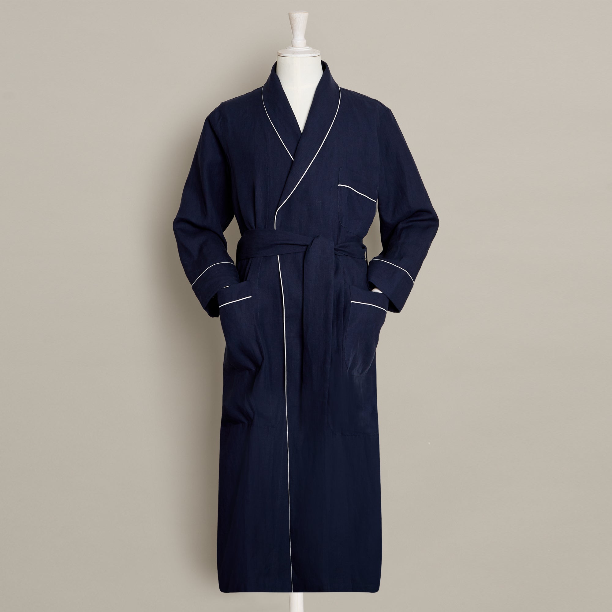 Linen Robe Mens Summer Dressing Gowns Nz Linen Dressing Gown In Navy