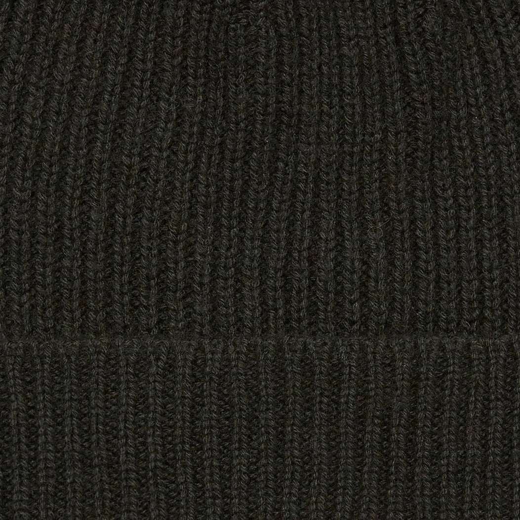 Ribbed Knit Cashmere Hat In Dark Green