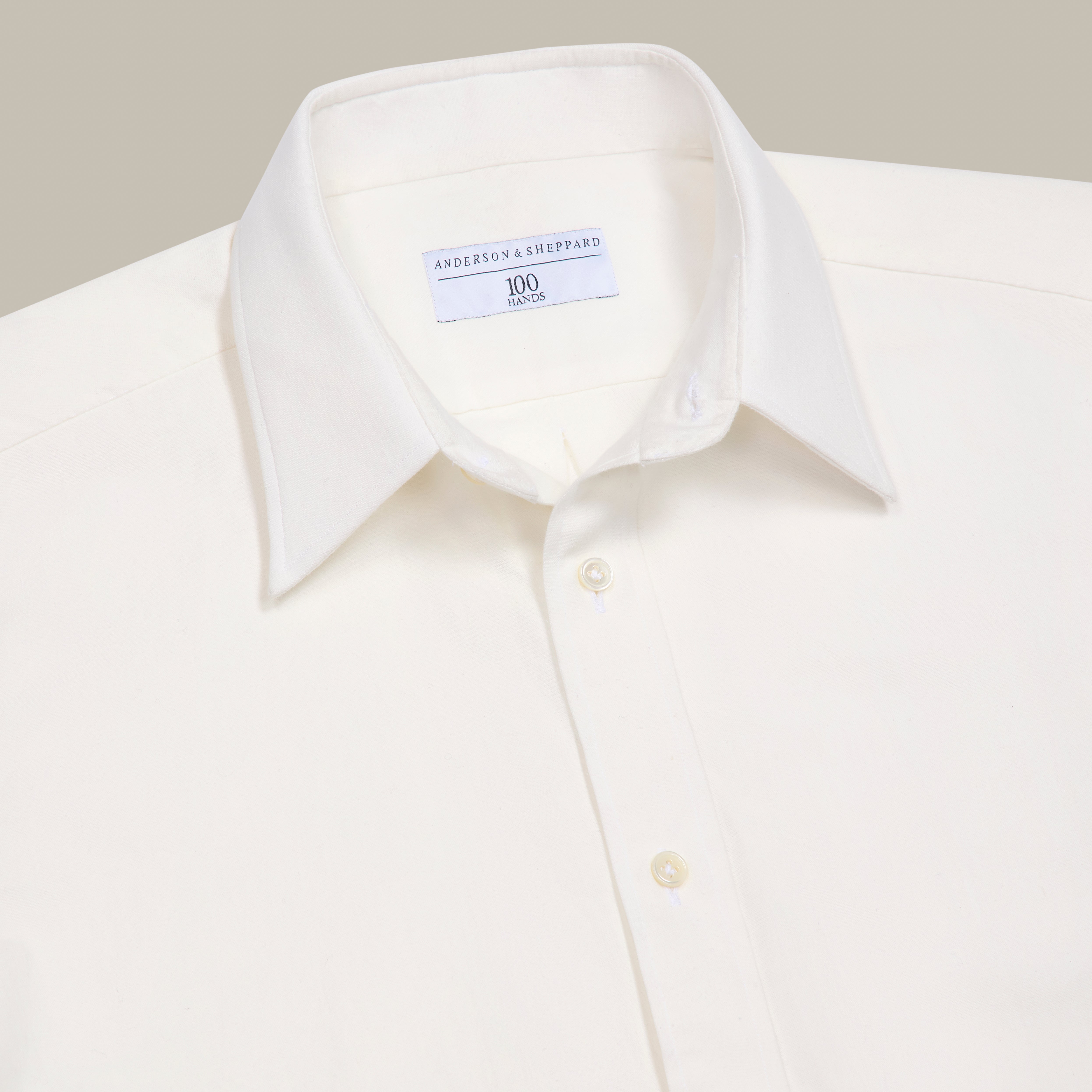 100 Hands For Anderson & Sheppard Handmade Chambray Shirt In White