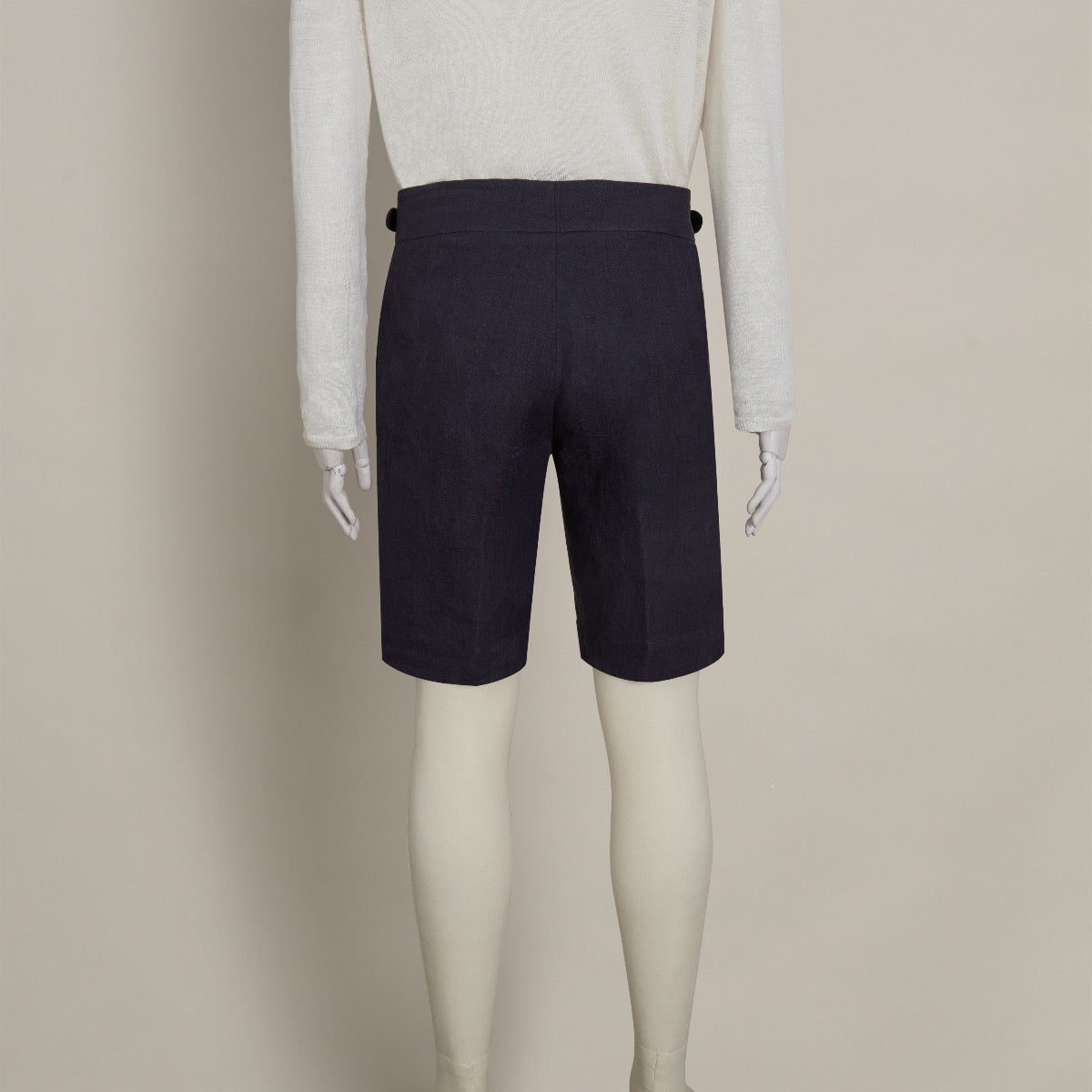 Linen Gurkha Shorts In Navy