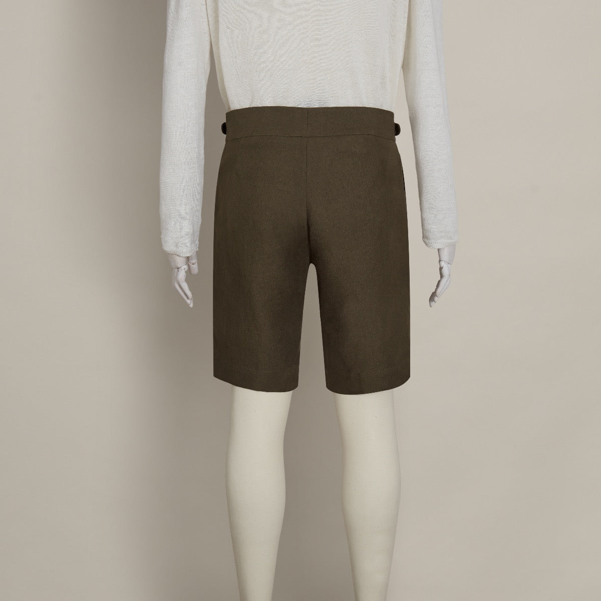 Irish Linen Gurkha Shorts In Khaki