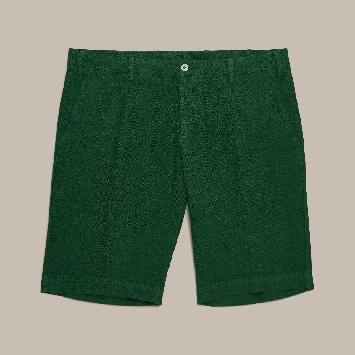 Dyed Linen Shorts In Emerald