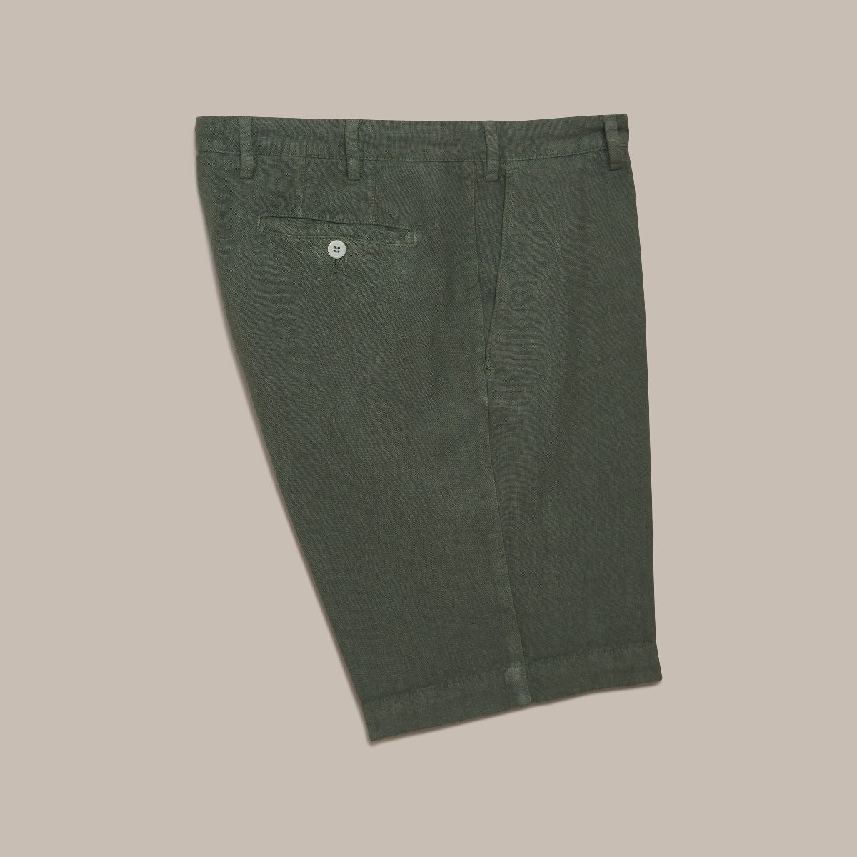 Dyed Linen Shorts In Khaki