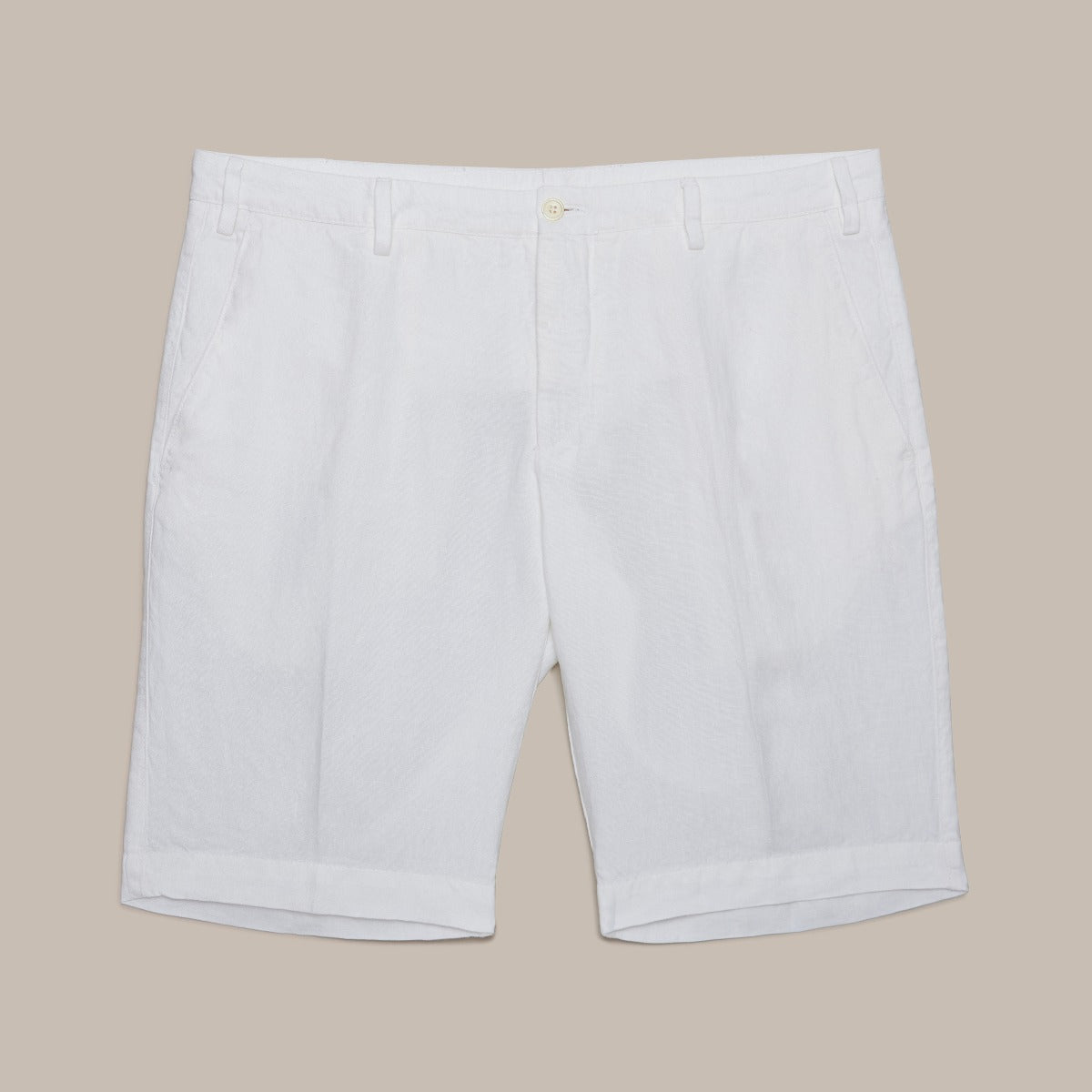 Dyed Linen Shorts In White