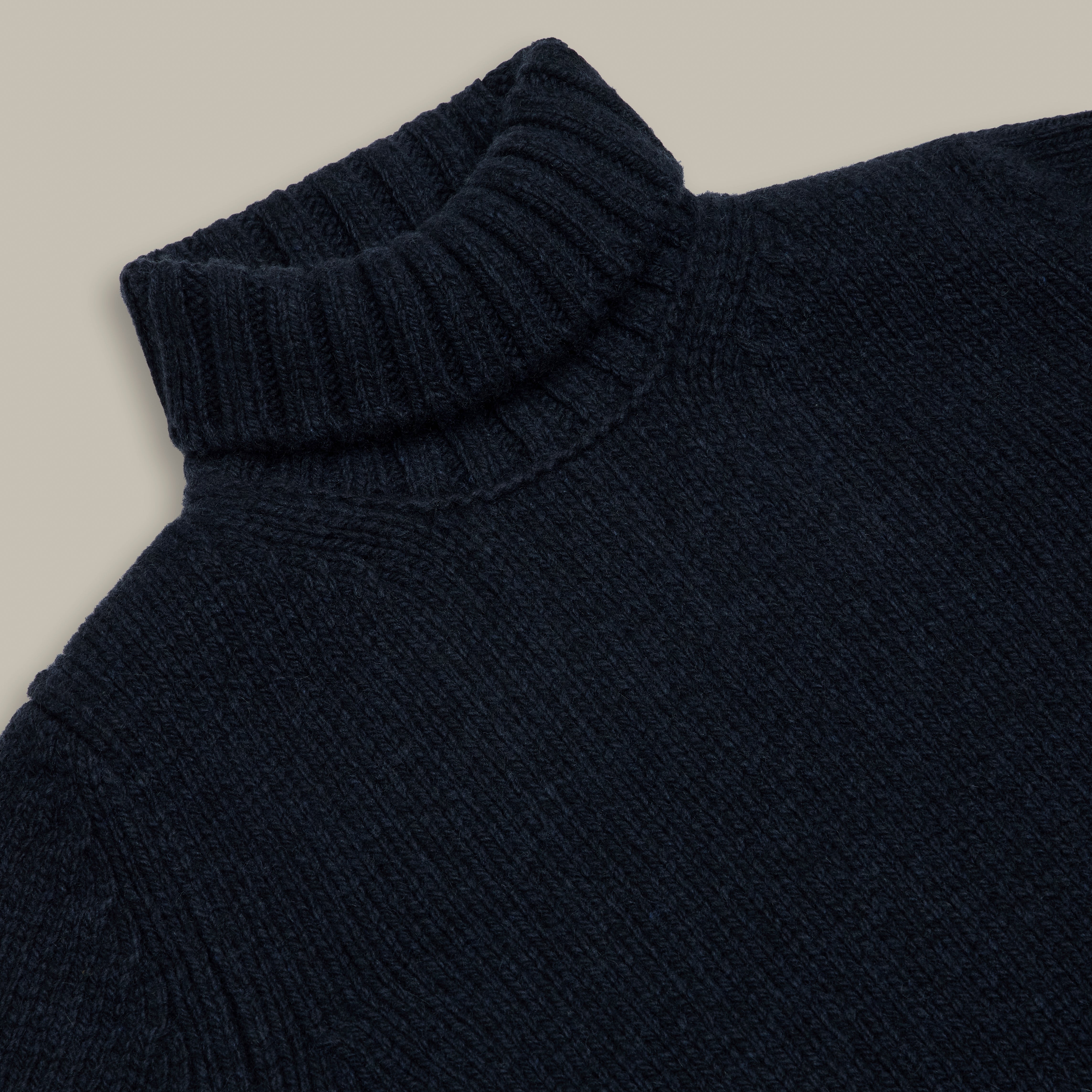 1Ply Cashmere Roll Neck Sweater in Navy