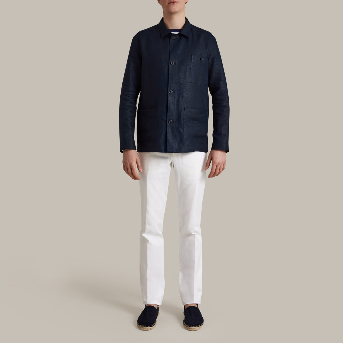 Linen Jacket No. 2 In Dark Navy