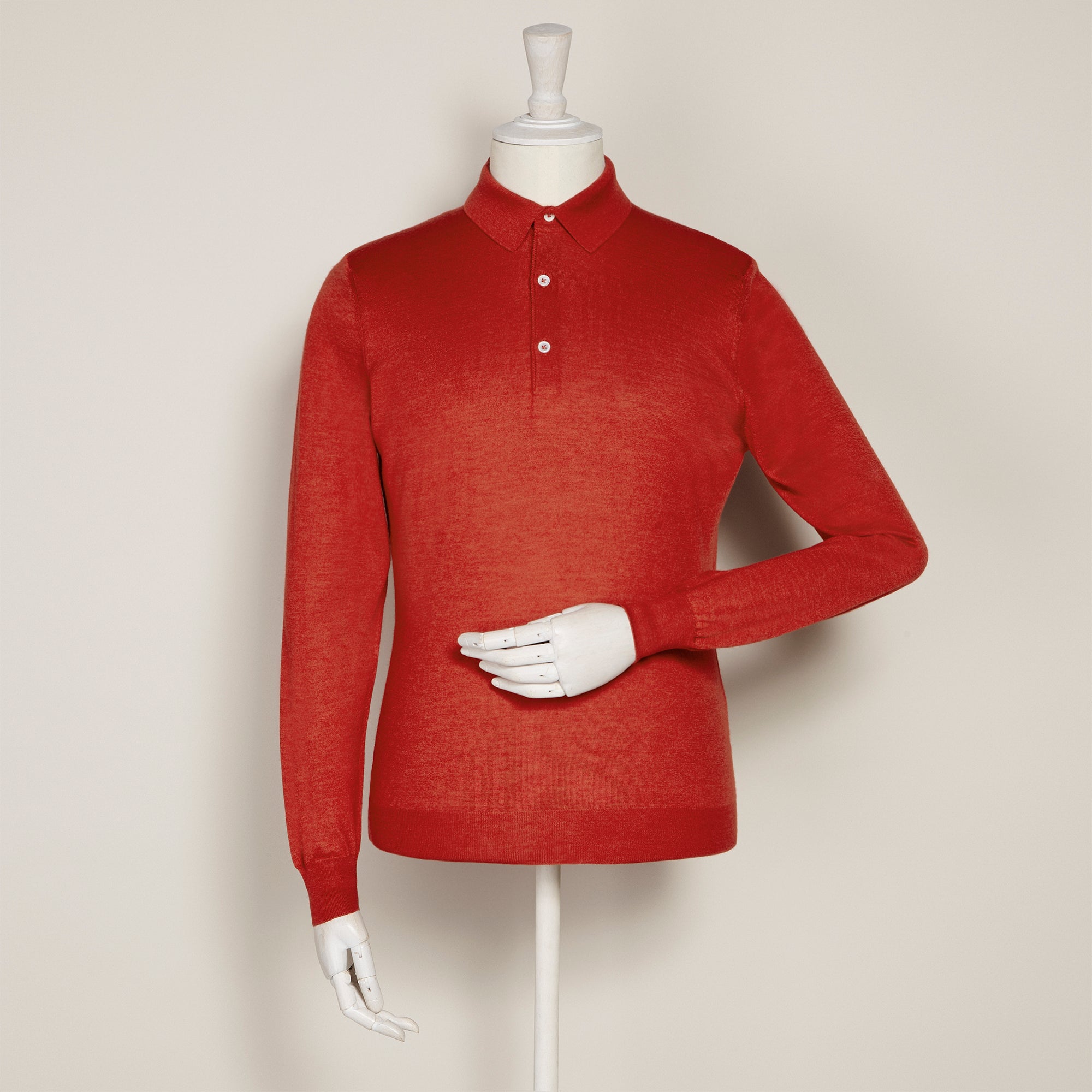 Red Cashmere And Silk Polo Shirt