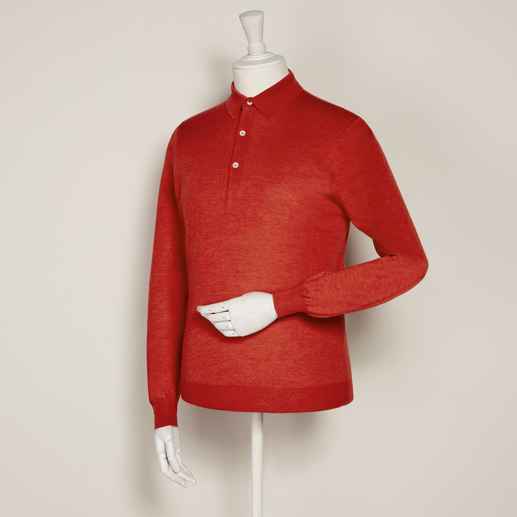 Red Cashmere And Silk Polo Shirt