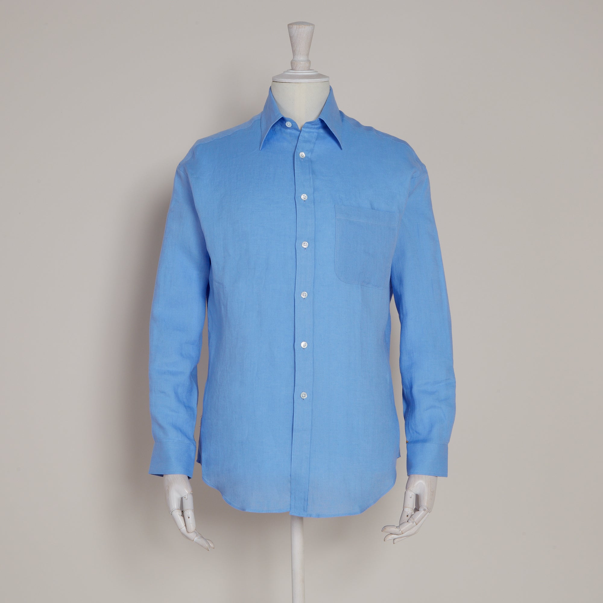 Classic Fit Linen Shirt In Lagoon