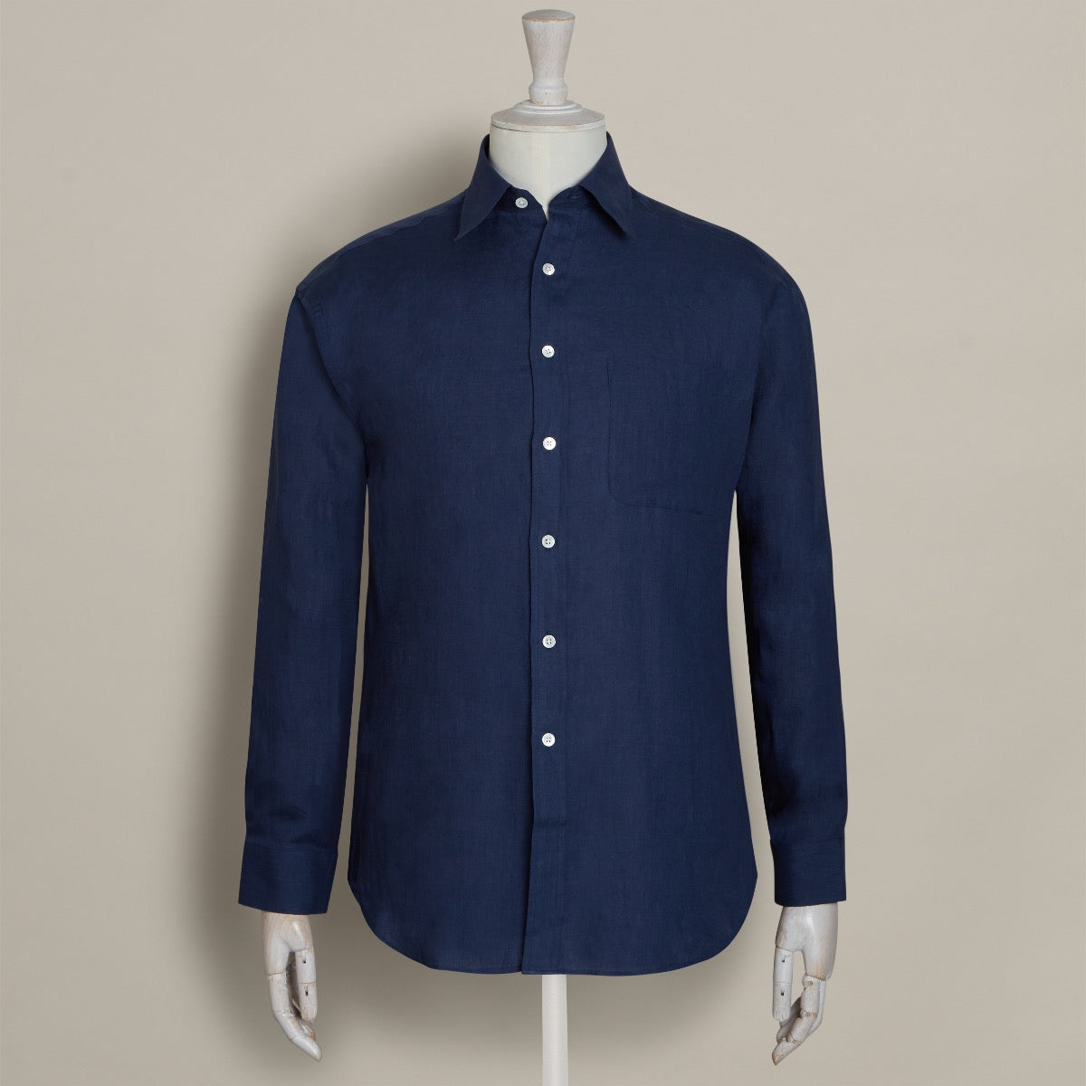 Classic Fit Linen Shirt Midnight