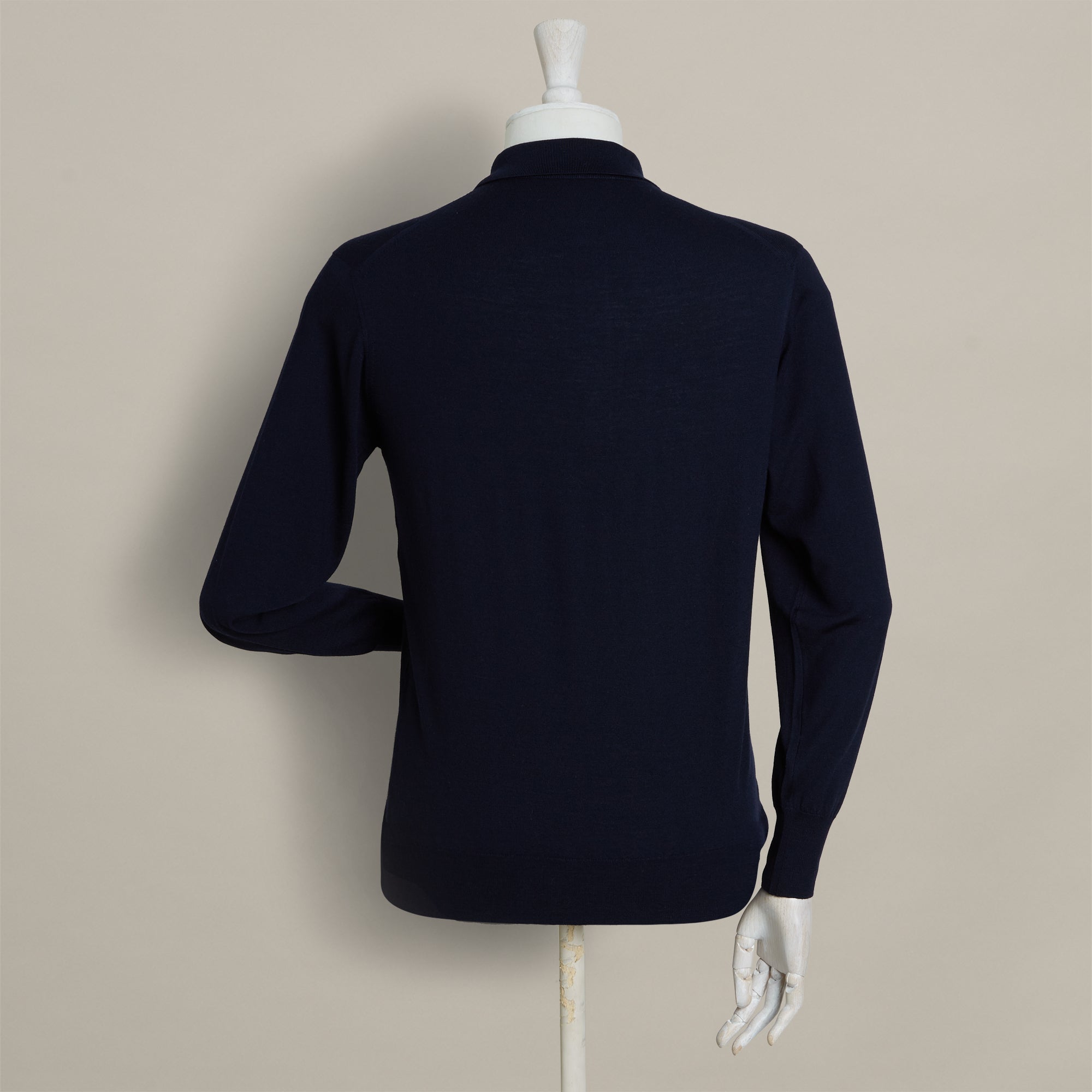 Lightweight Merino Polo Shirt In Navy