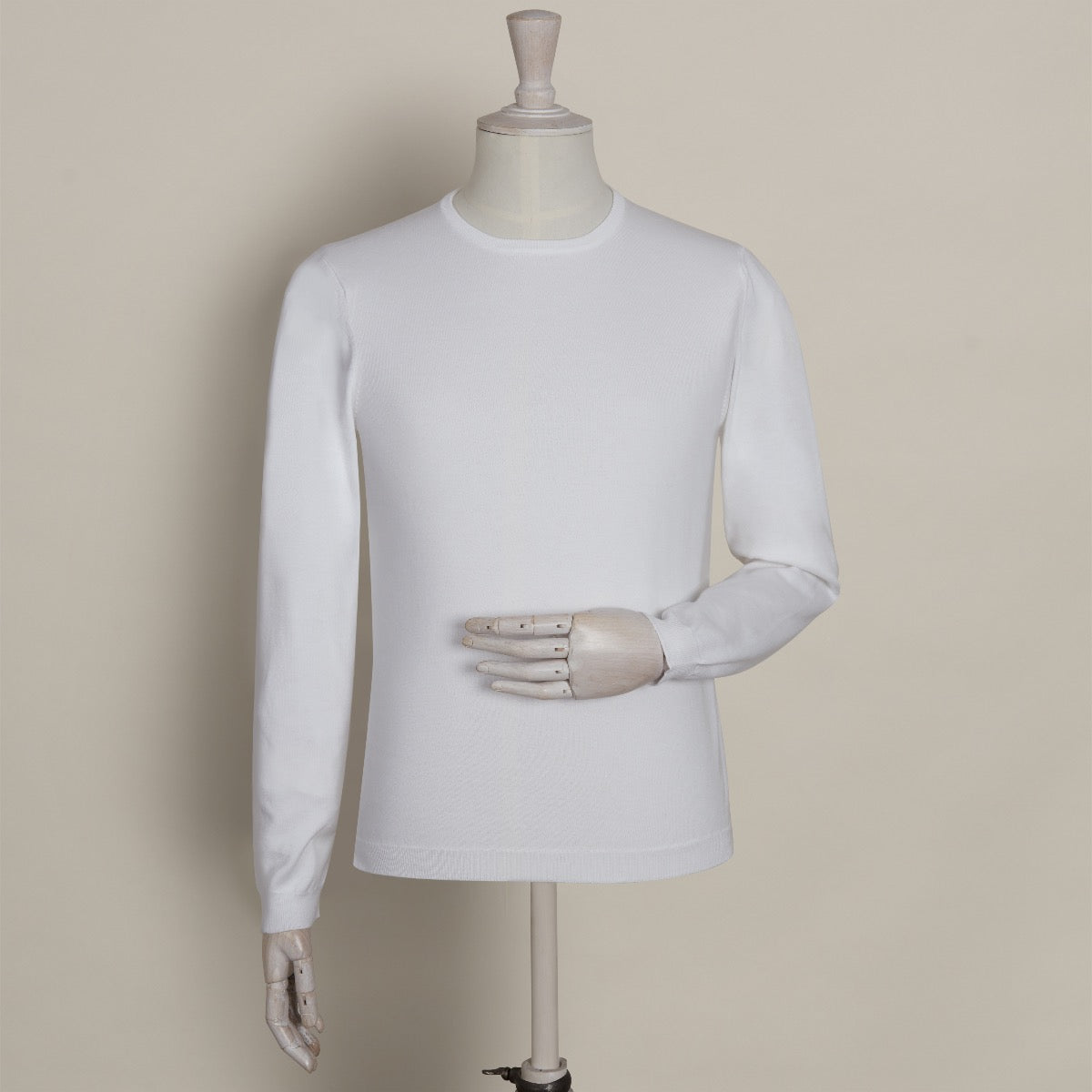 Soft Cotton Knitted Sweater In White