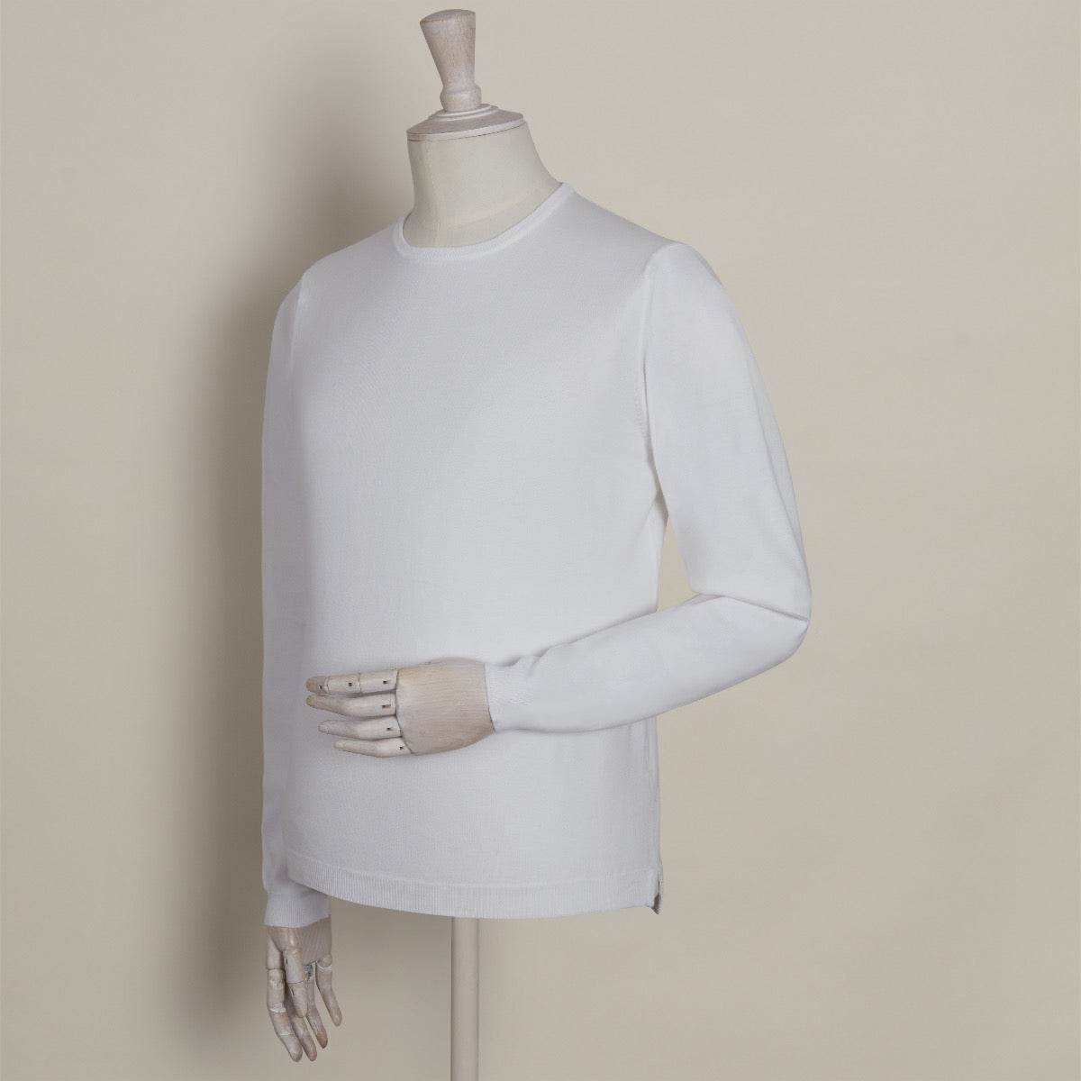 Soft Cotton Knitted Sweater In White