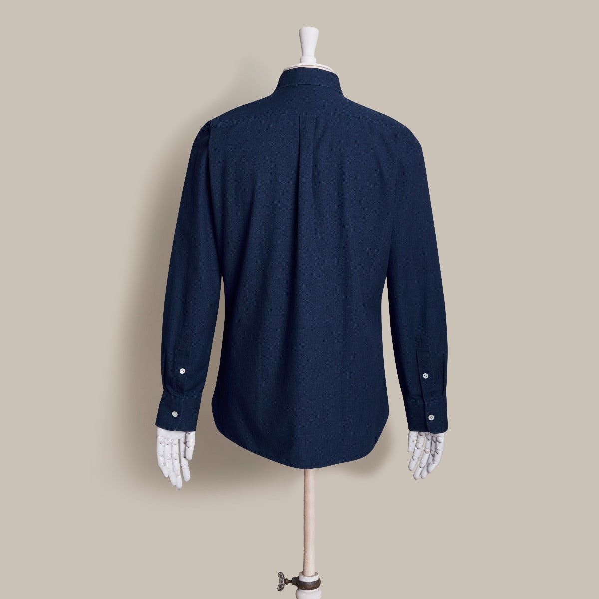 100 Hands For Anderson & Sheppard Handmade Chambray Shirt In Navy