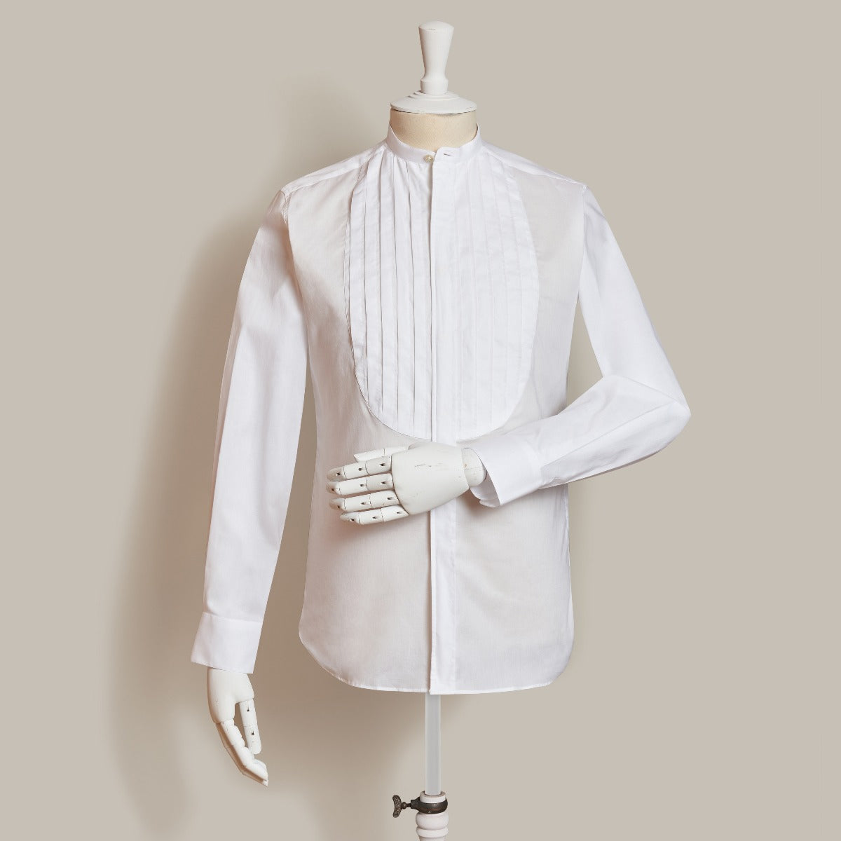 Sébline For Anderson & Sheppard Voile Pleated Shirt In White