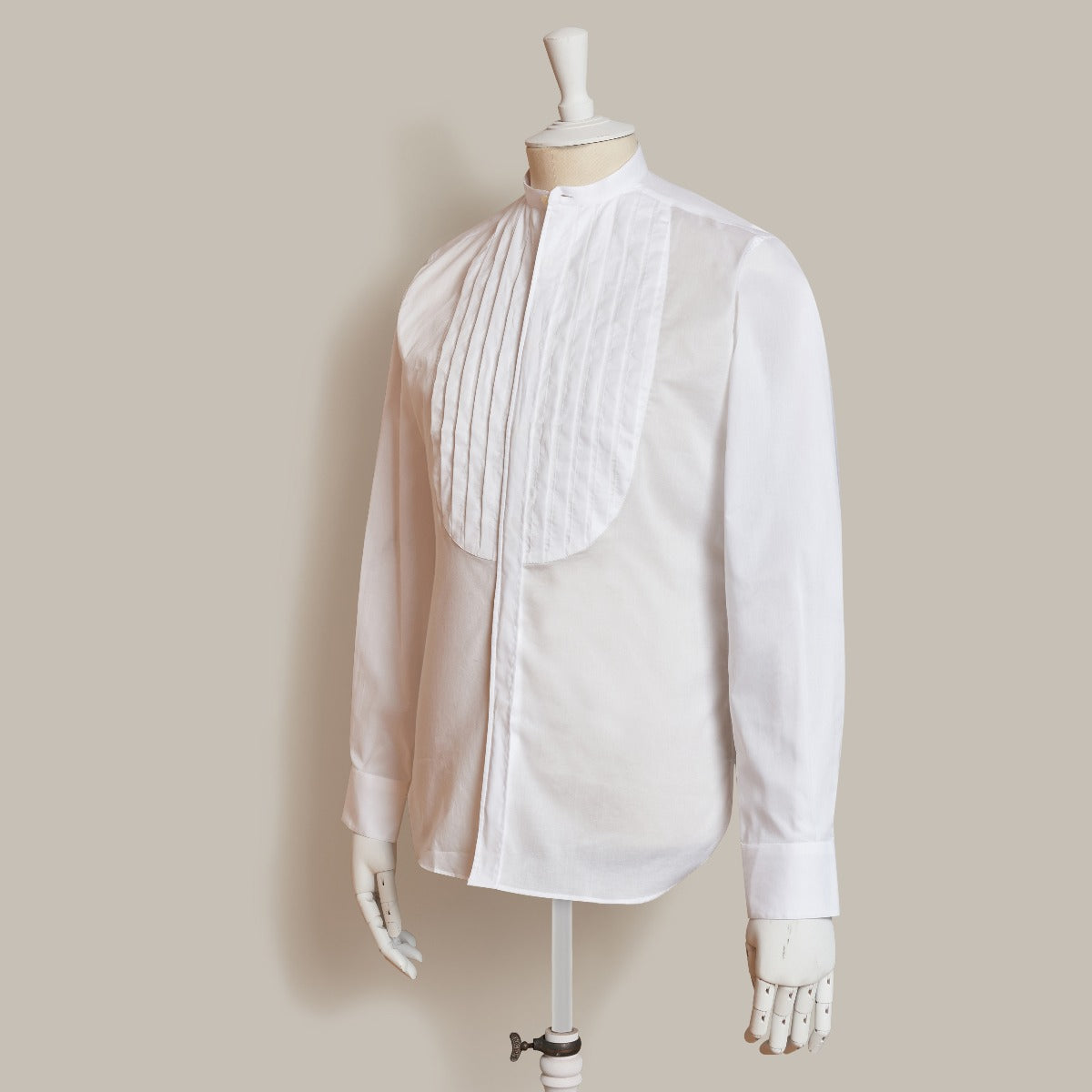 Sébline For Anderson & Sheppard Voile Pleated Shirt In White