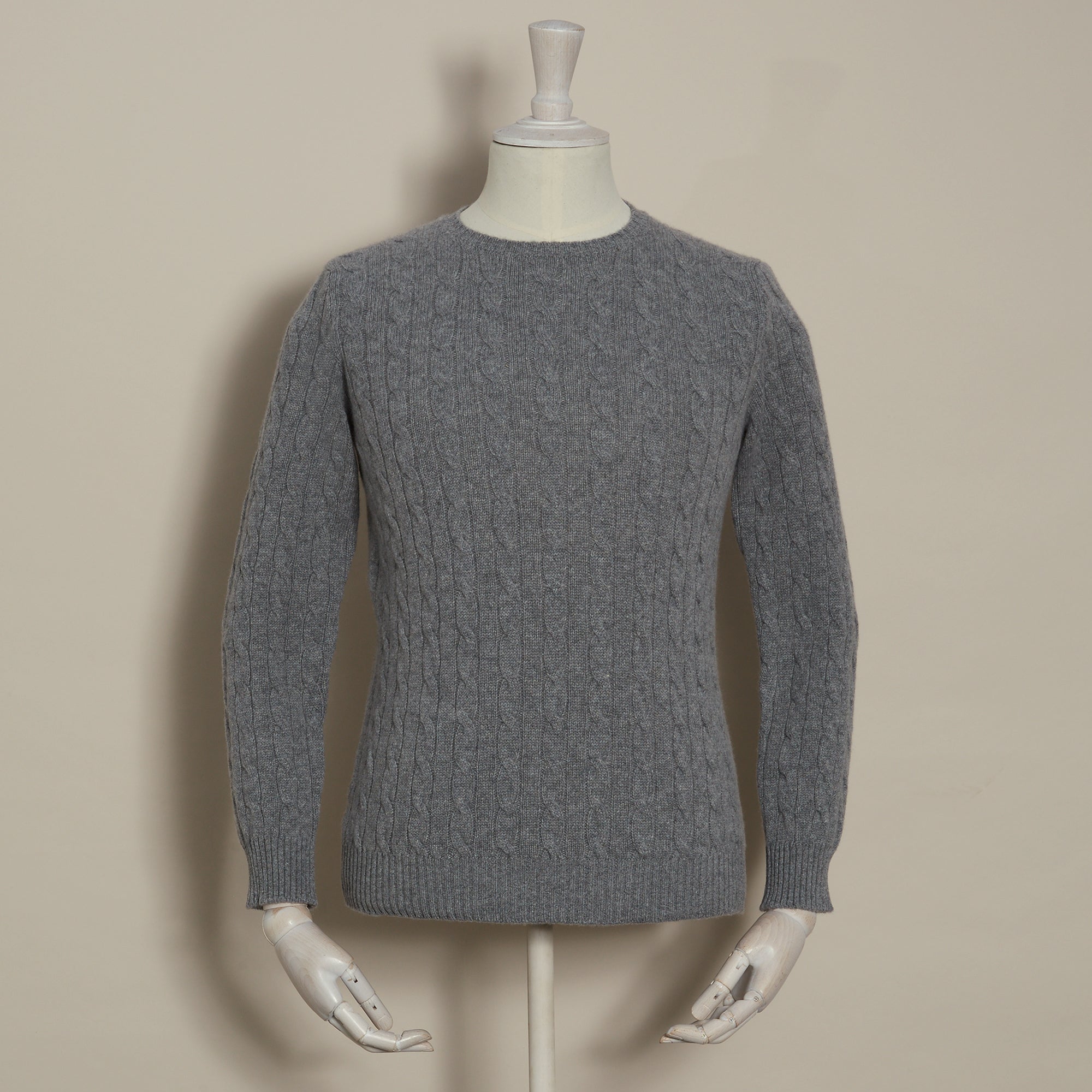 Cashmere Cable Sweater In Grey