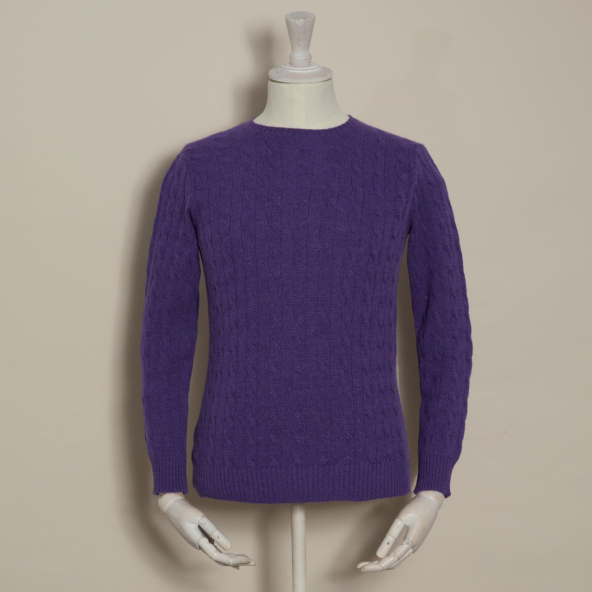 Cashmere Cable Sweater In Purple