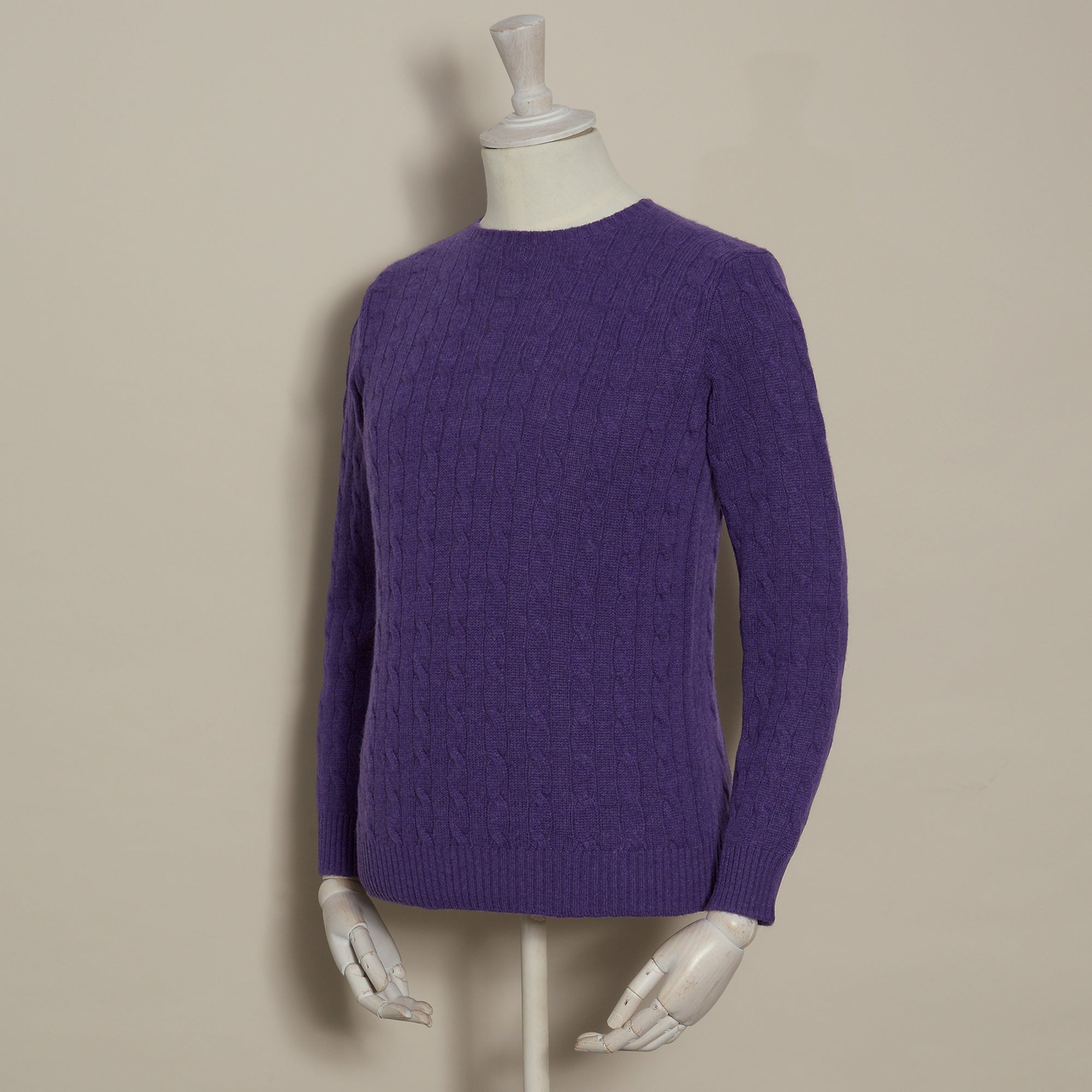 Cashmere Cable Sweater In Purple