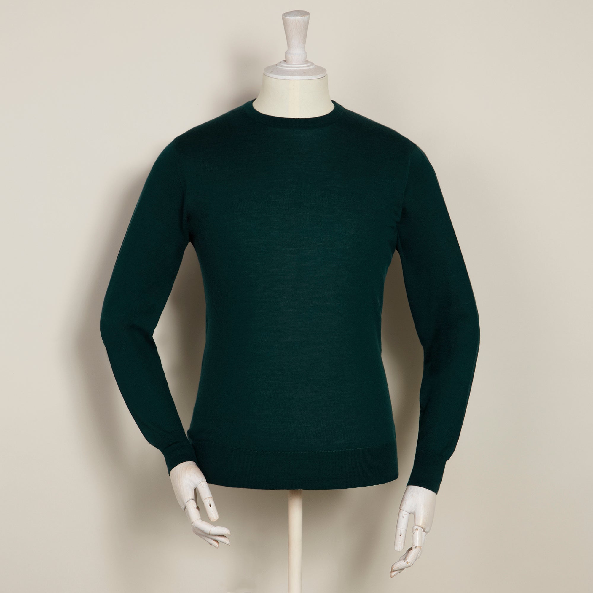 Lightweight Cashmere Crew Neck Sweater In Green