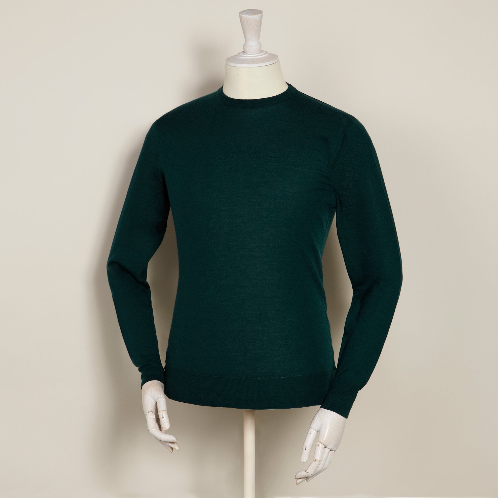 Lightweight Cashmere Crew Neck Sweater In Green