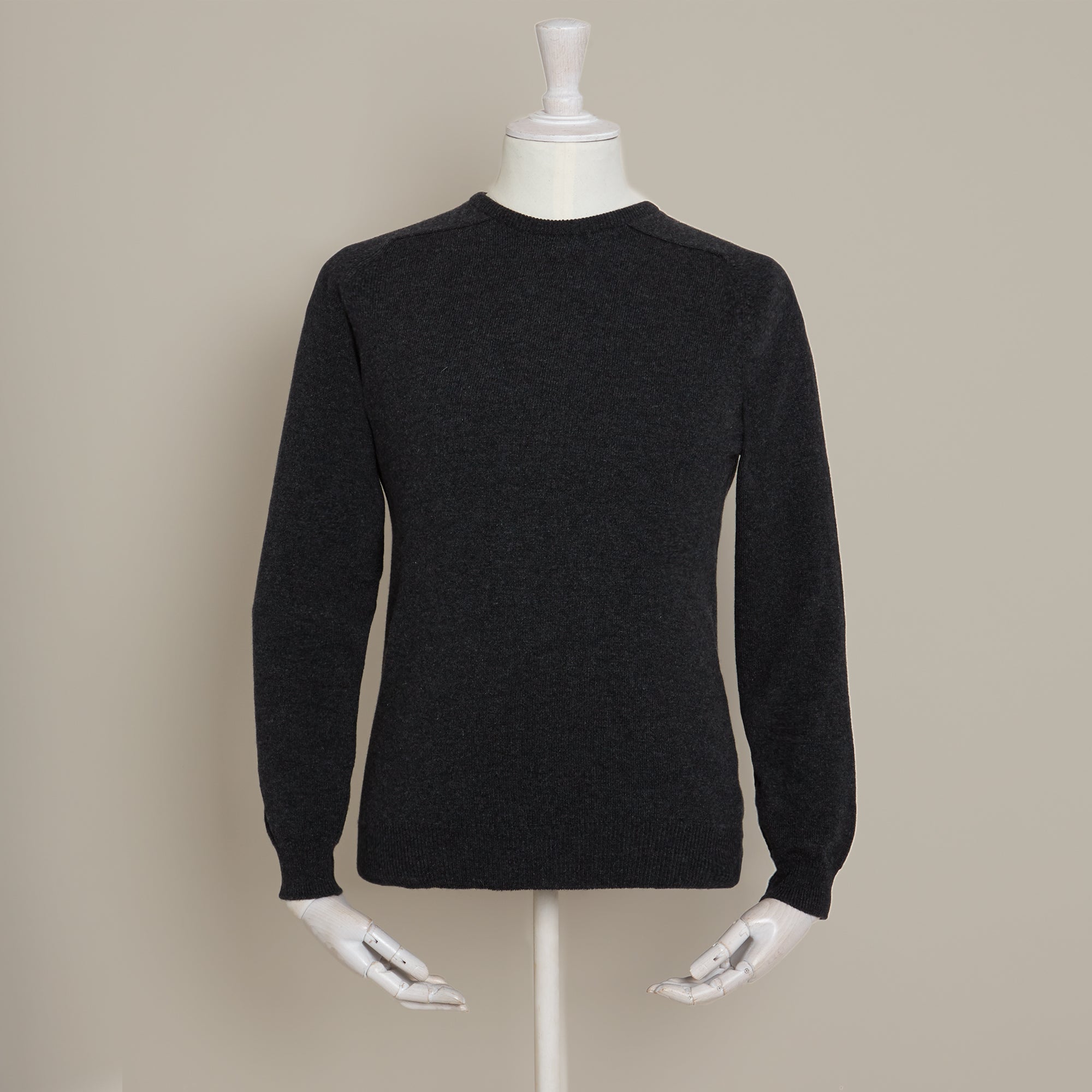 Cashmere Crew Neck Sweater In Charcoal