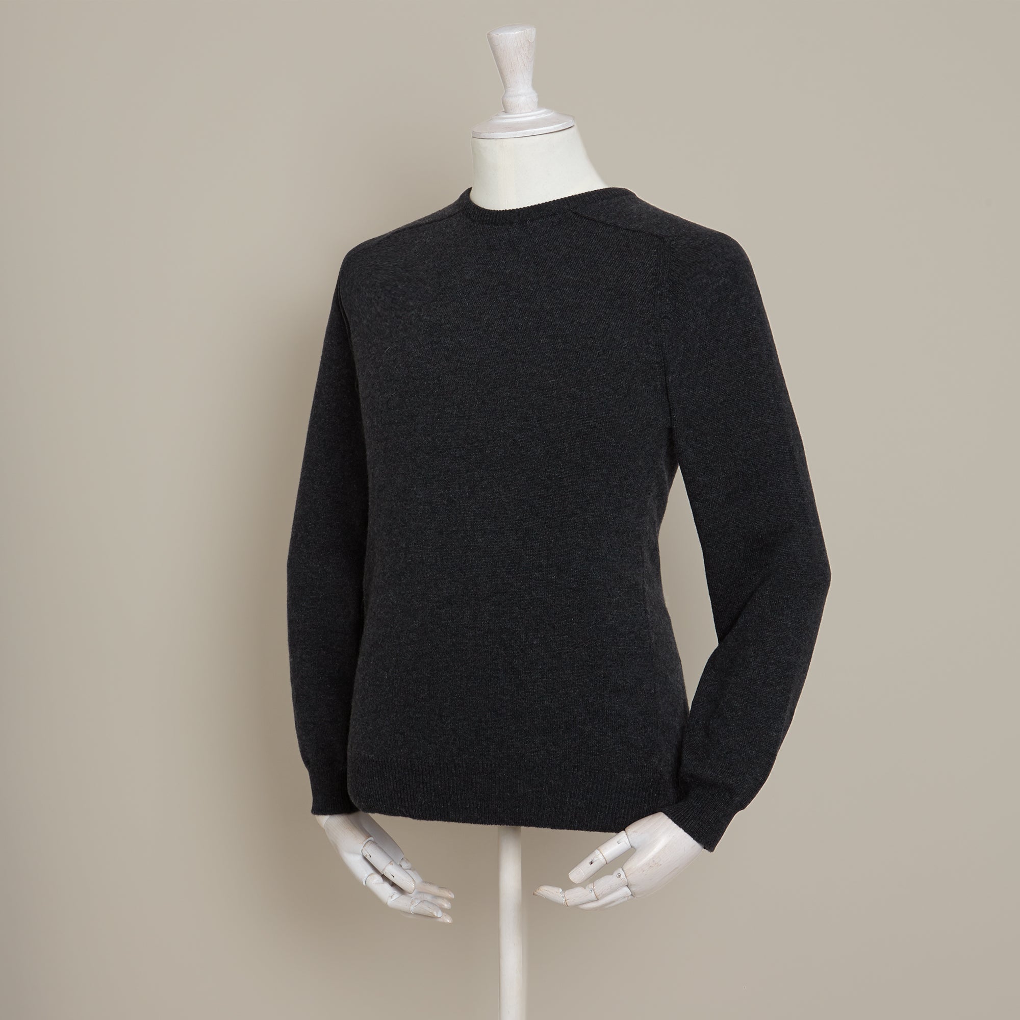 Cashmere Crew Neck Sweater In Charcoal