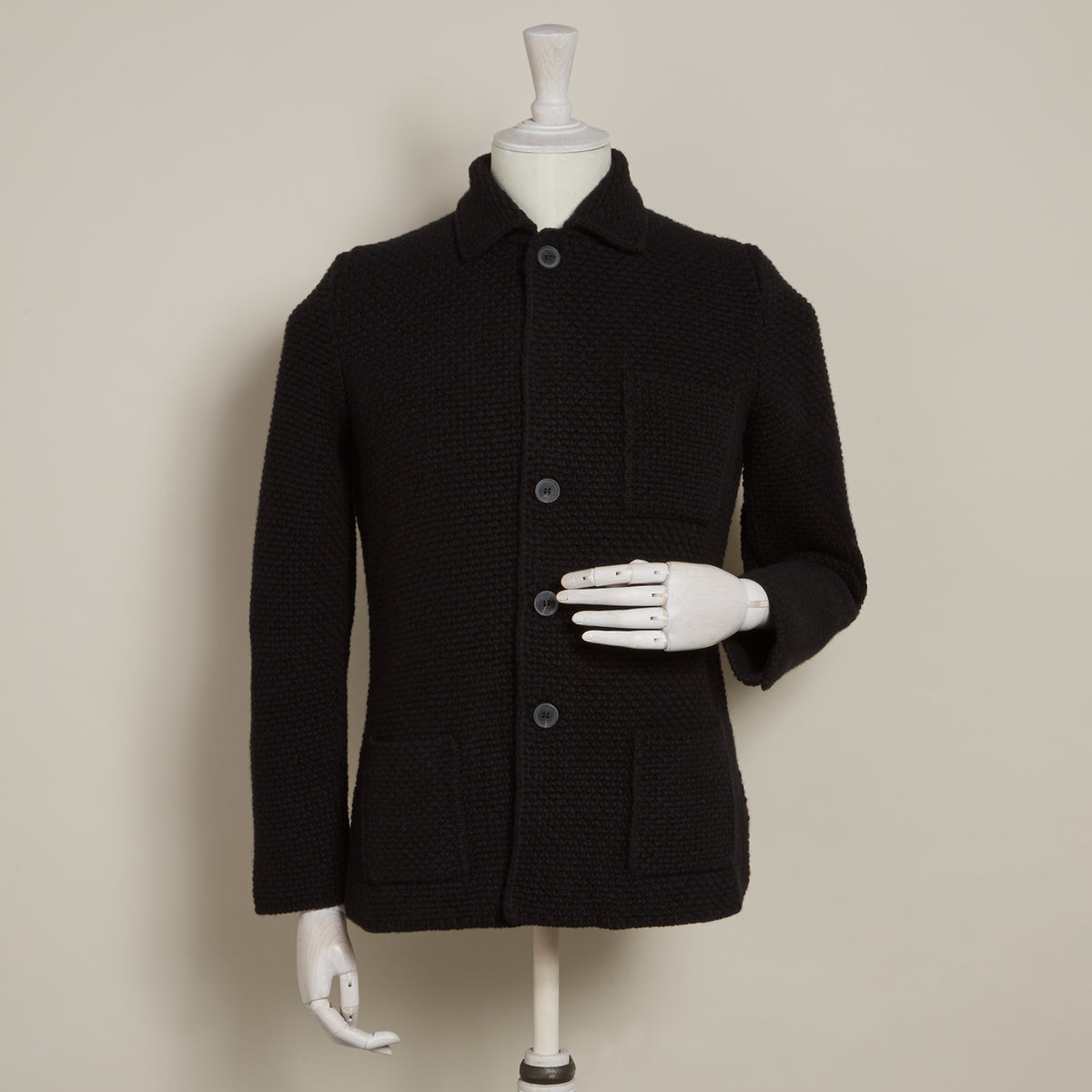 Single Breasted Cashmere Merino Knitted Jacket