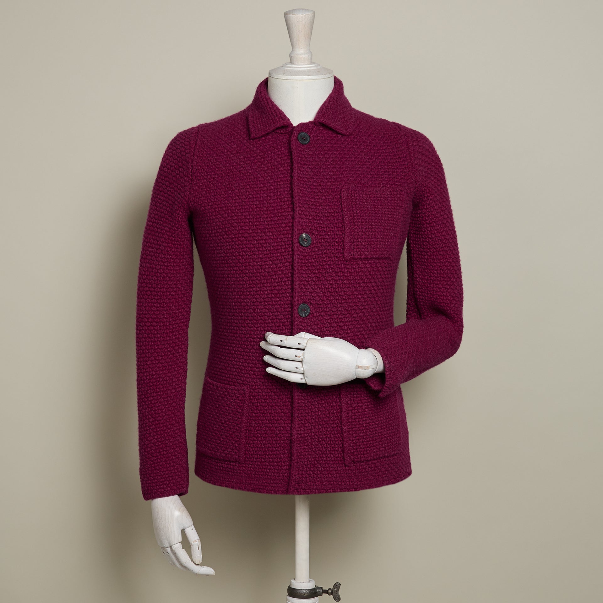 Single Breasted Cashmere Merino Knitted Jacket