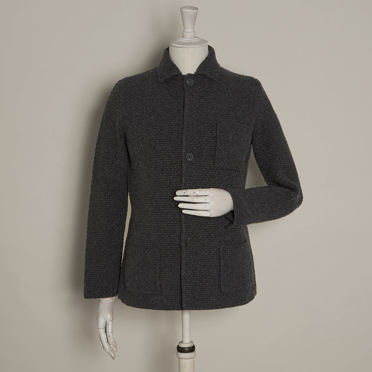 Single Breasted Cashmere Merino Knitted Jacket