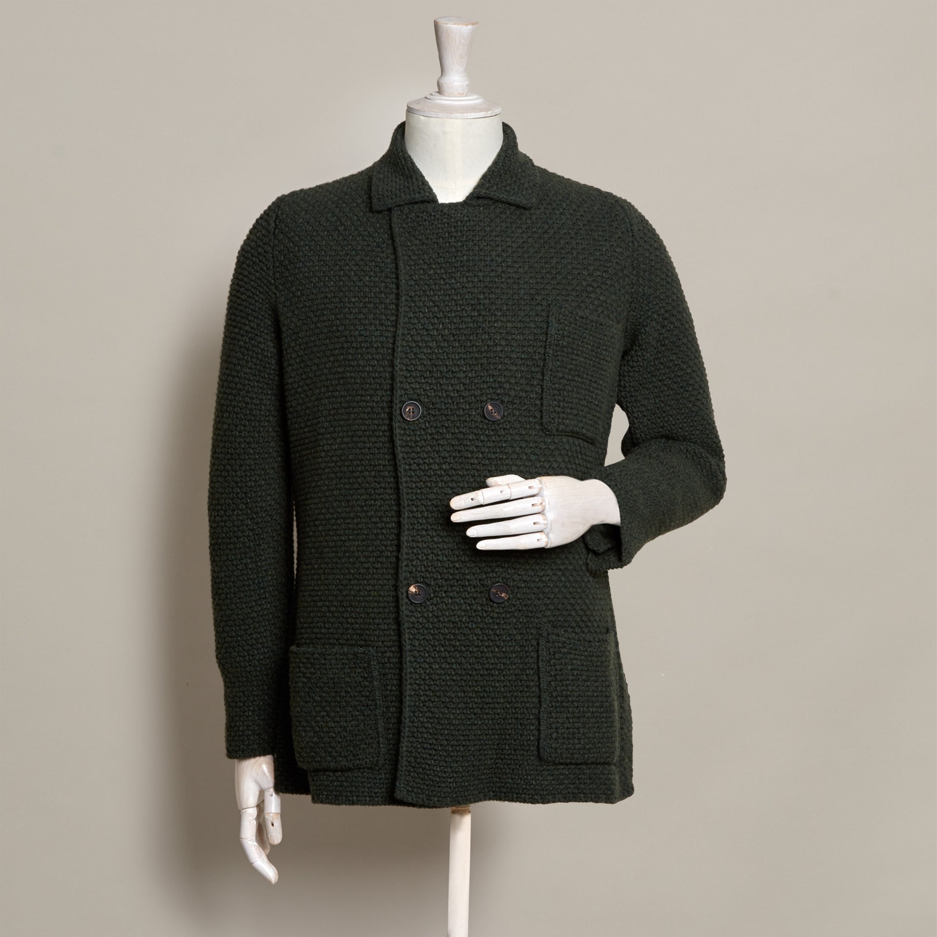 Double Breasted Cashmere Merino Knitted Jacket