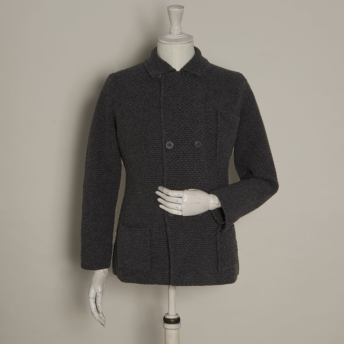 Double Breasted Cashmere Merino Knitted Jacket
