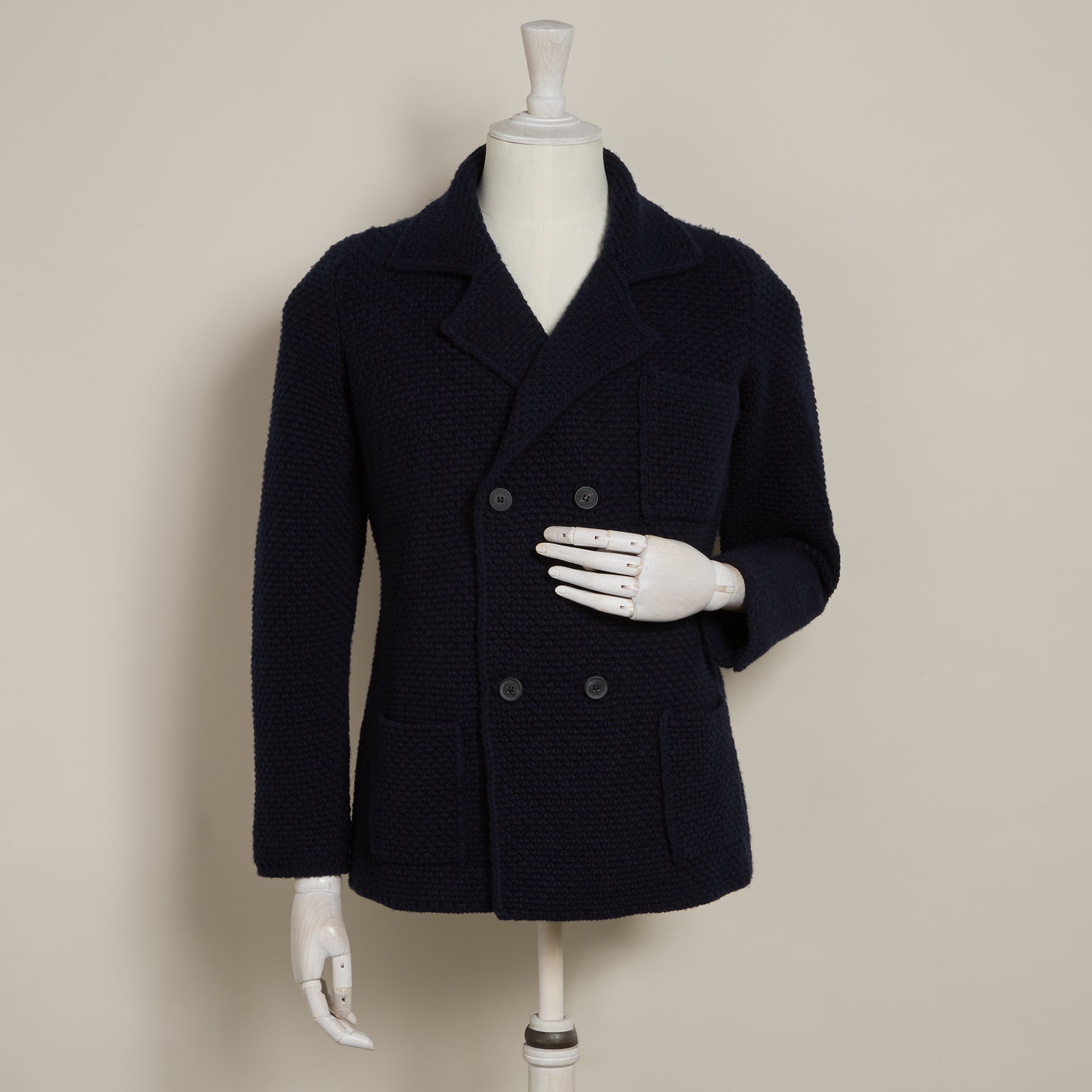 Double Breasted Cashmere Merino Knitted Jacket