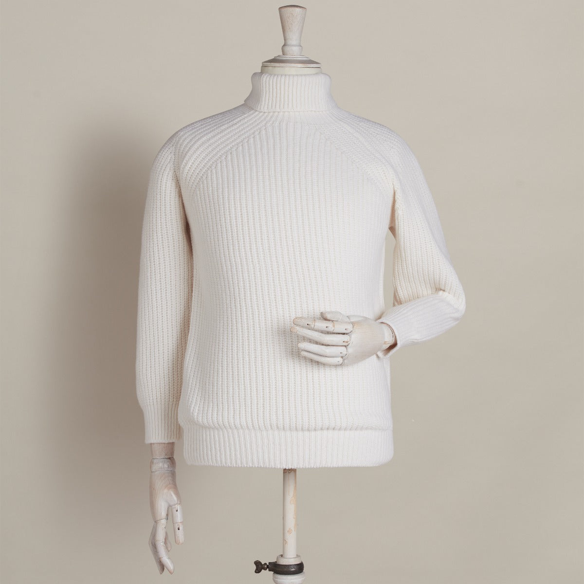 Merino Boat Builder Roll Neck In Cream