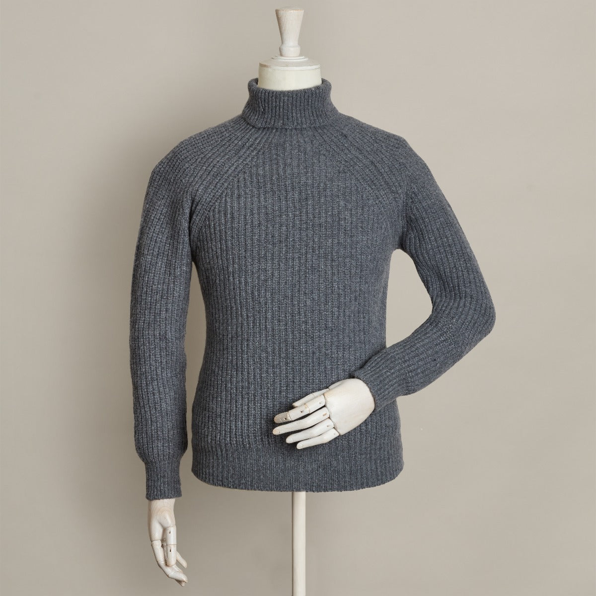 Merino Boat Builder Roll Neck In Charcoal