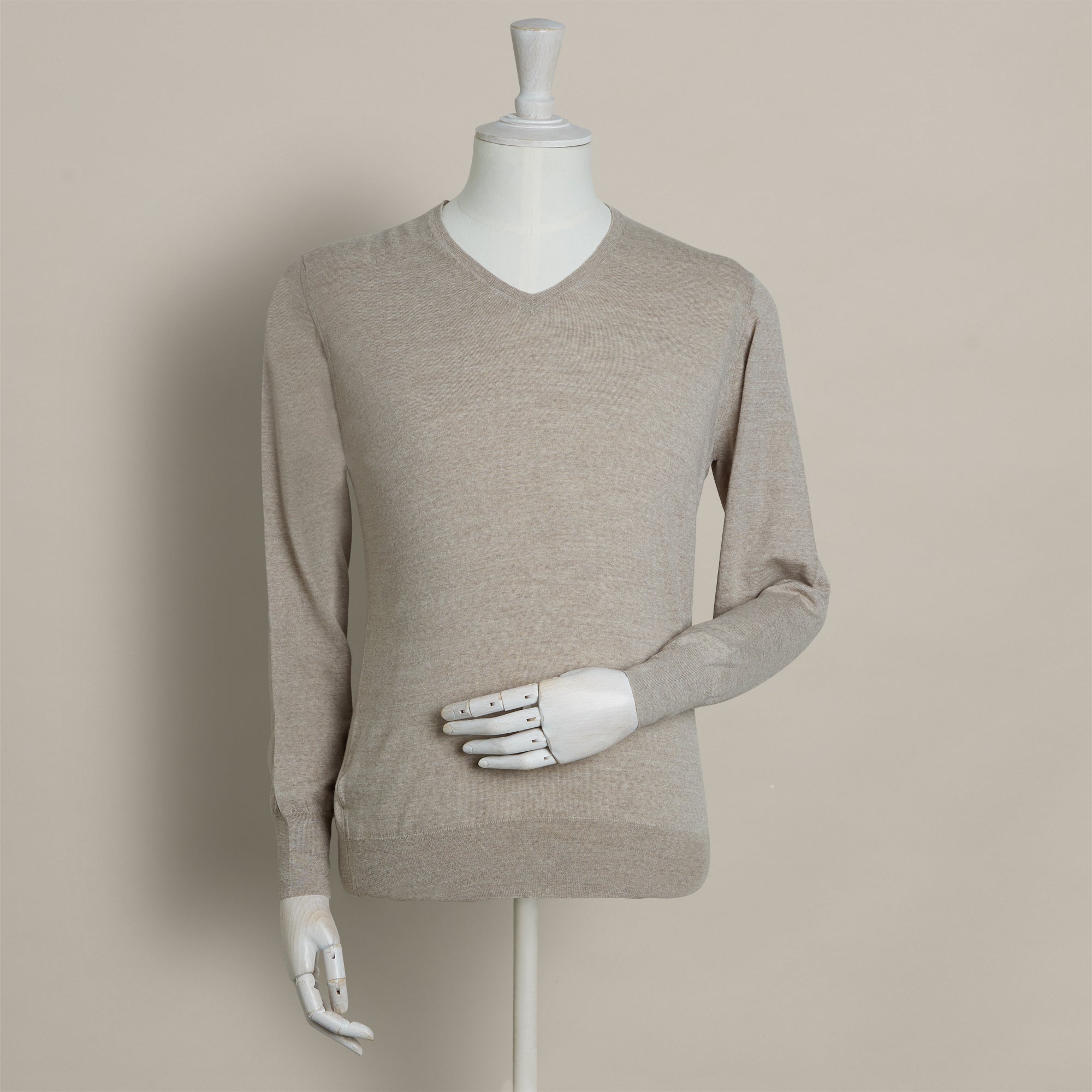 Lightweight Merino V-Neck Sweater In Natural