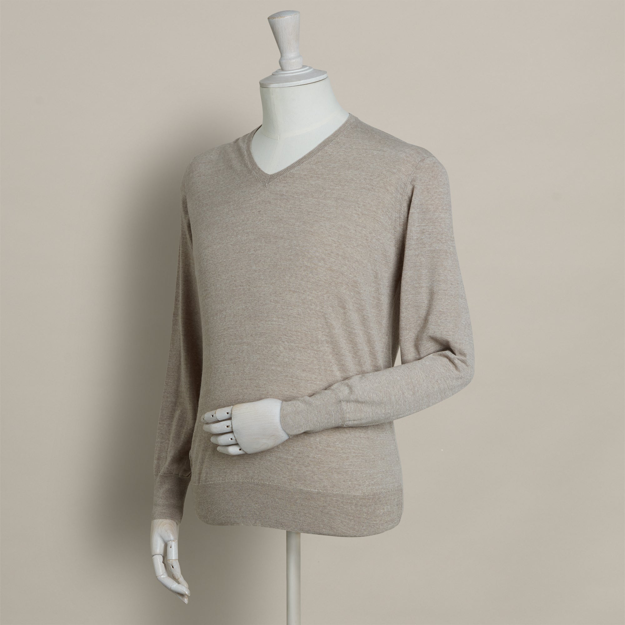 Lightweight Merino V-Neck Sweater In Natural