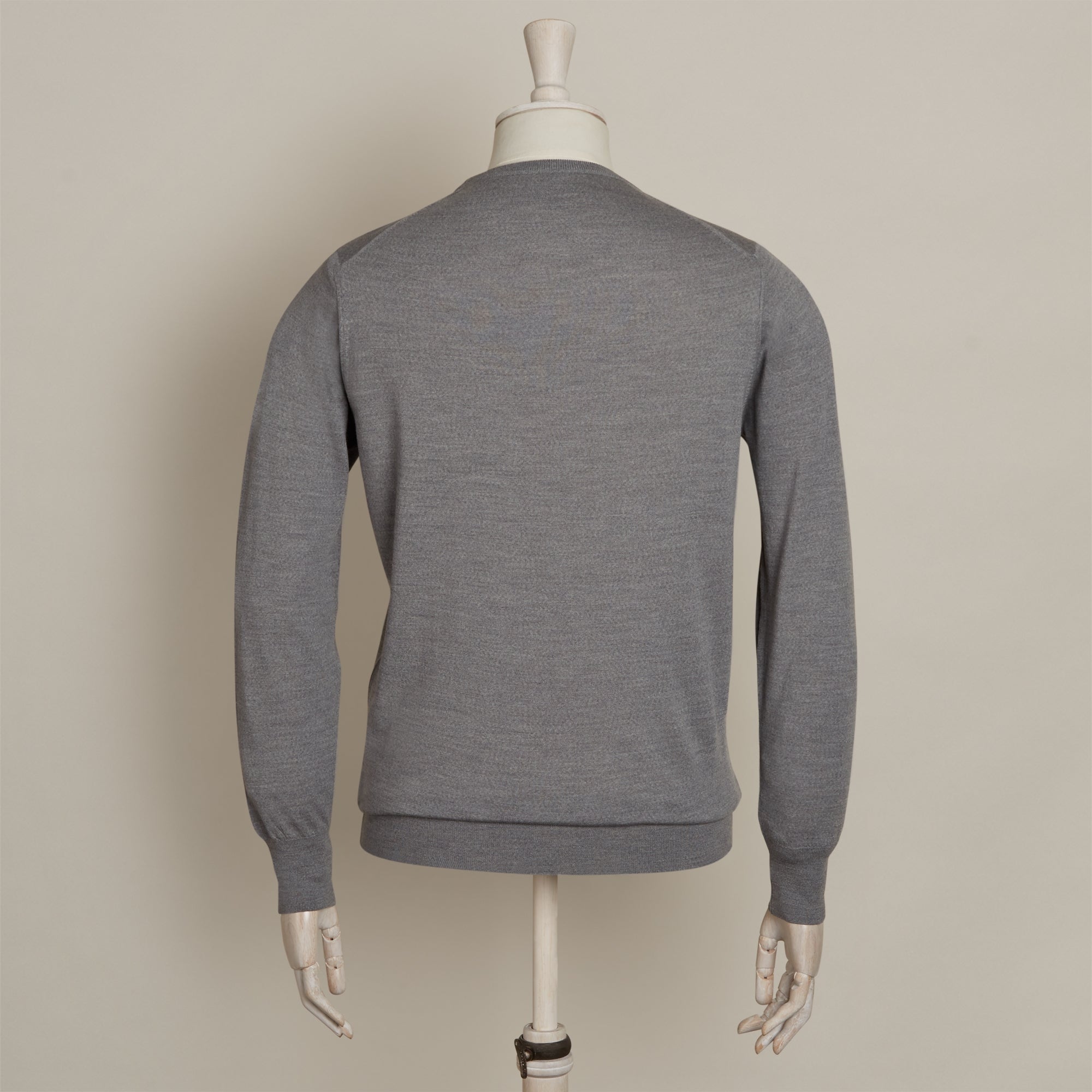 Lightweight Merino Crew Neck Sweater In Grey