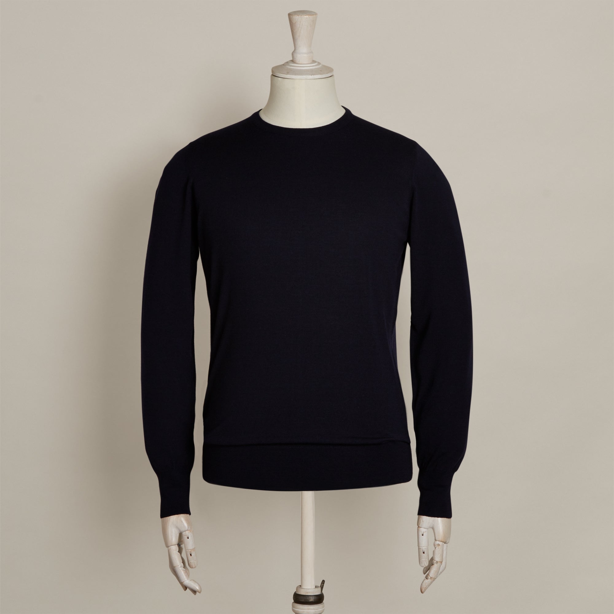 Lightweight Merino Crew Neck Sweater In Navy