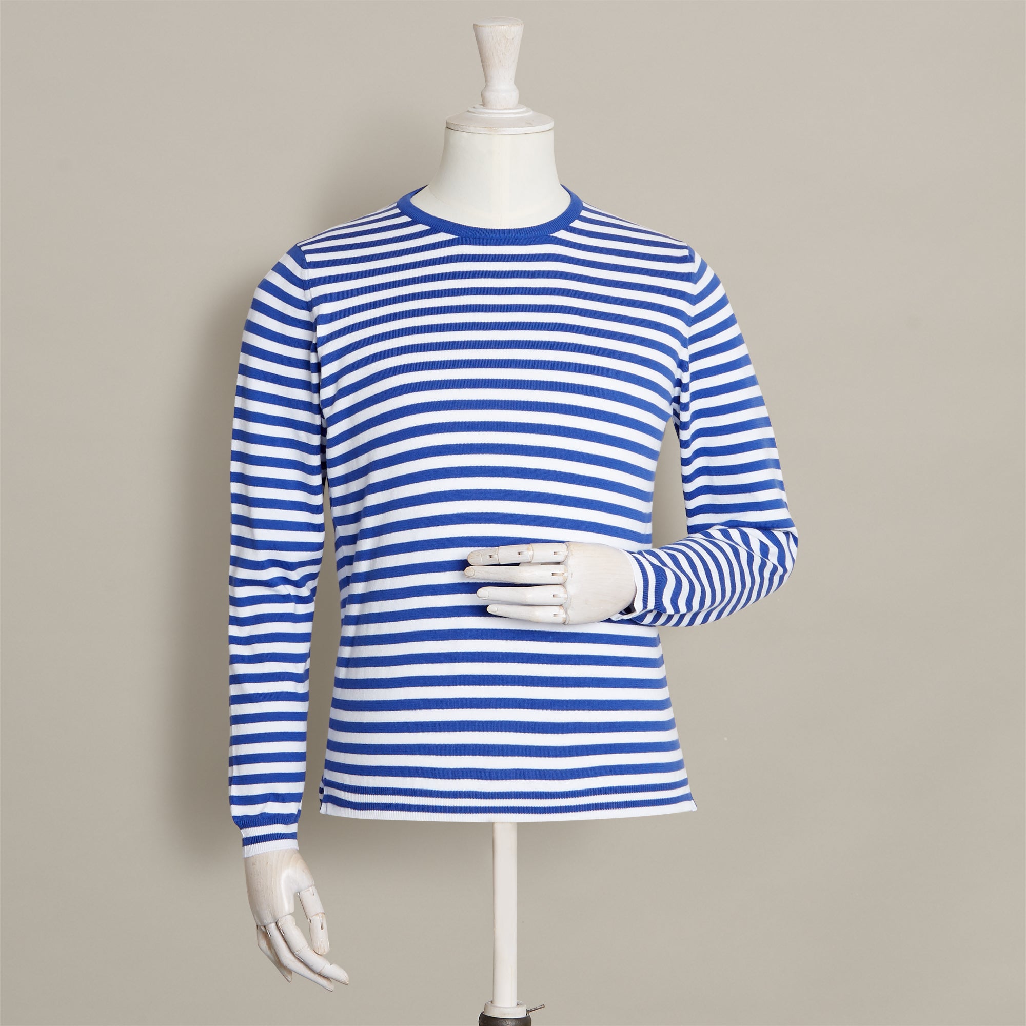 Cotton Striped Sweater In Blue