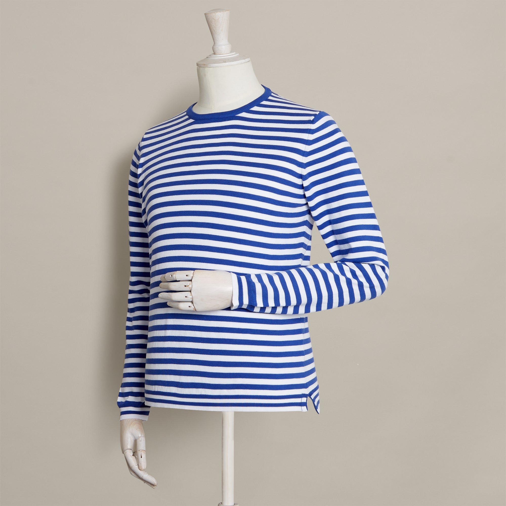 Cotton Striped Sweater In Blue