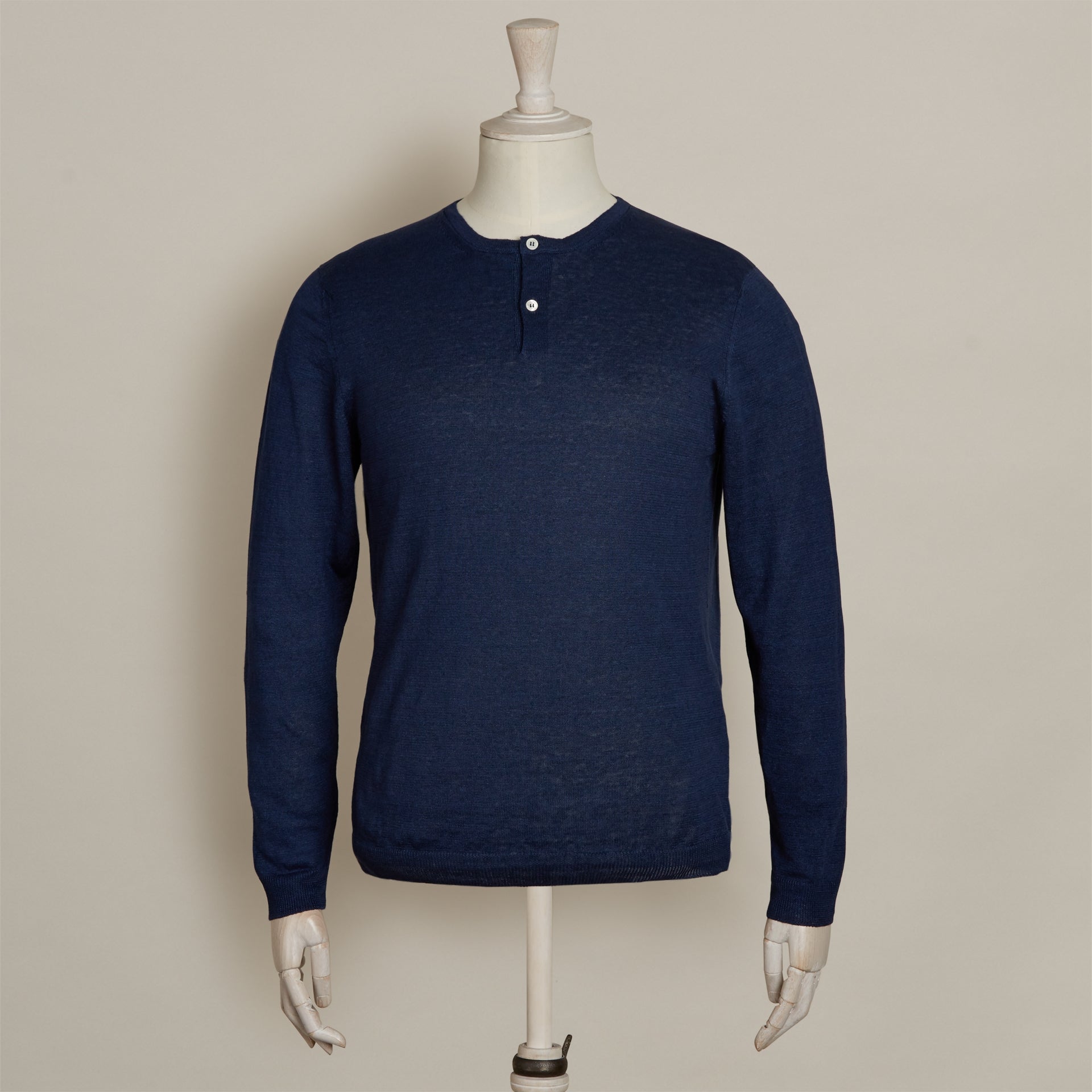Knitted Linen Henley Shirt