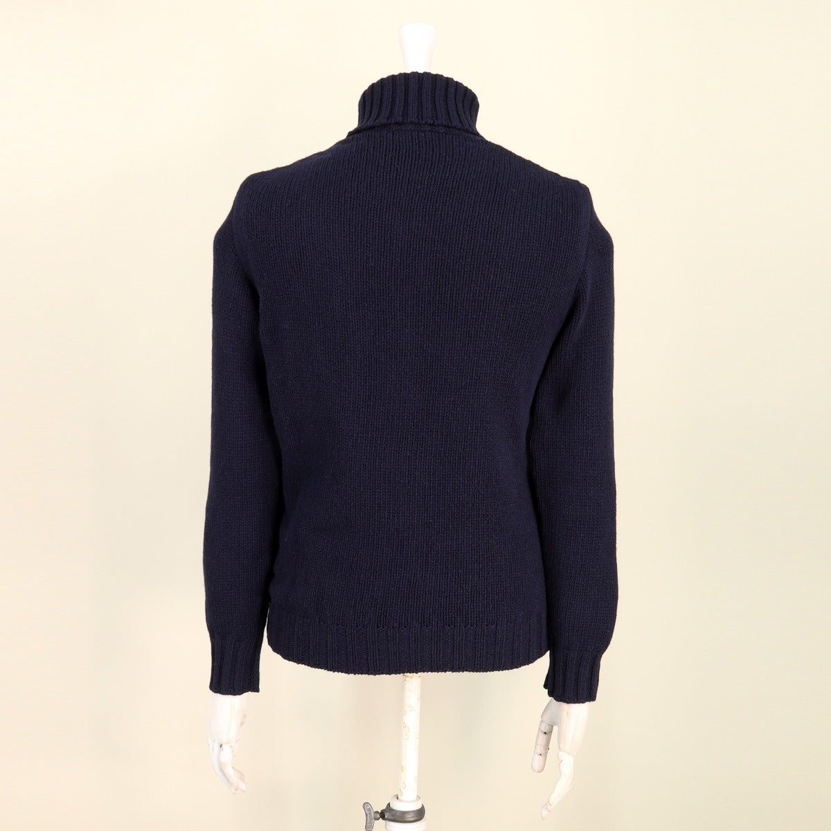 Twin-Cable Roll Neck In Navy