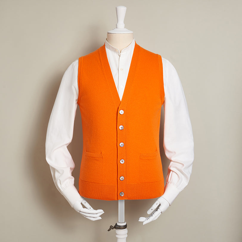 12-Gauge Waistcoat With Pockets With Orange