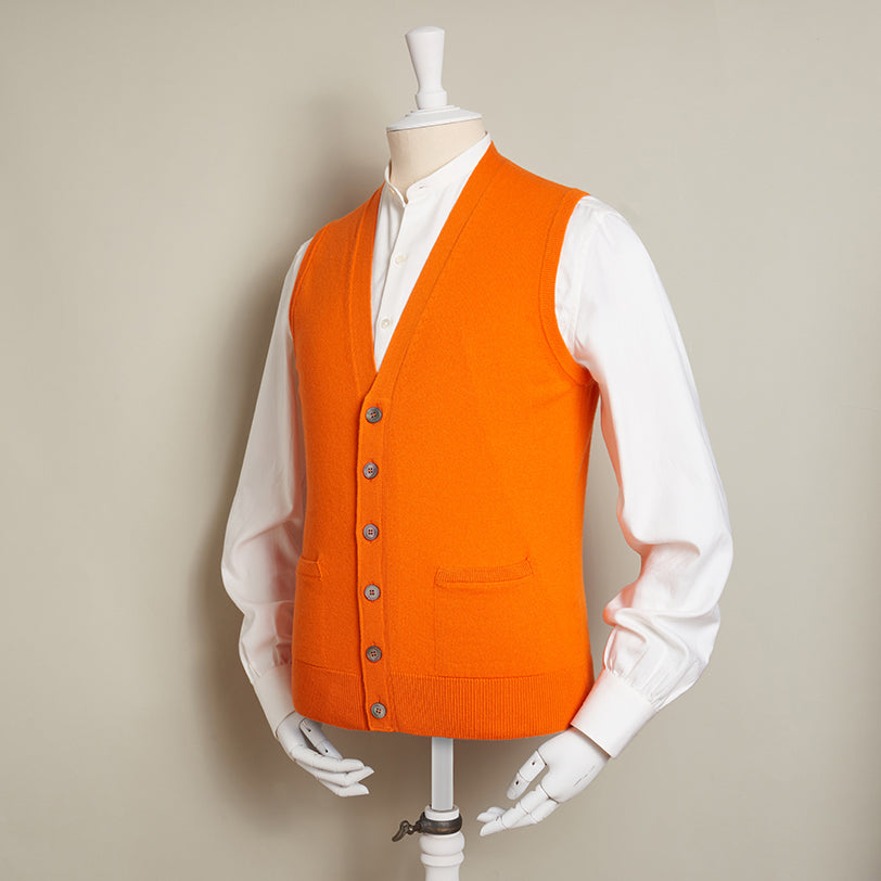 12-Gauge Waistcoat With Pockets With Orange