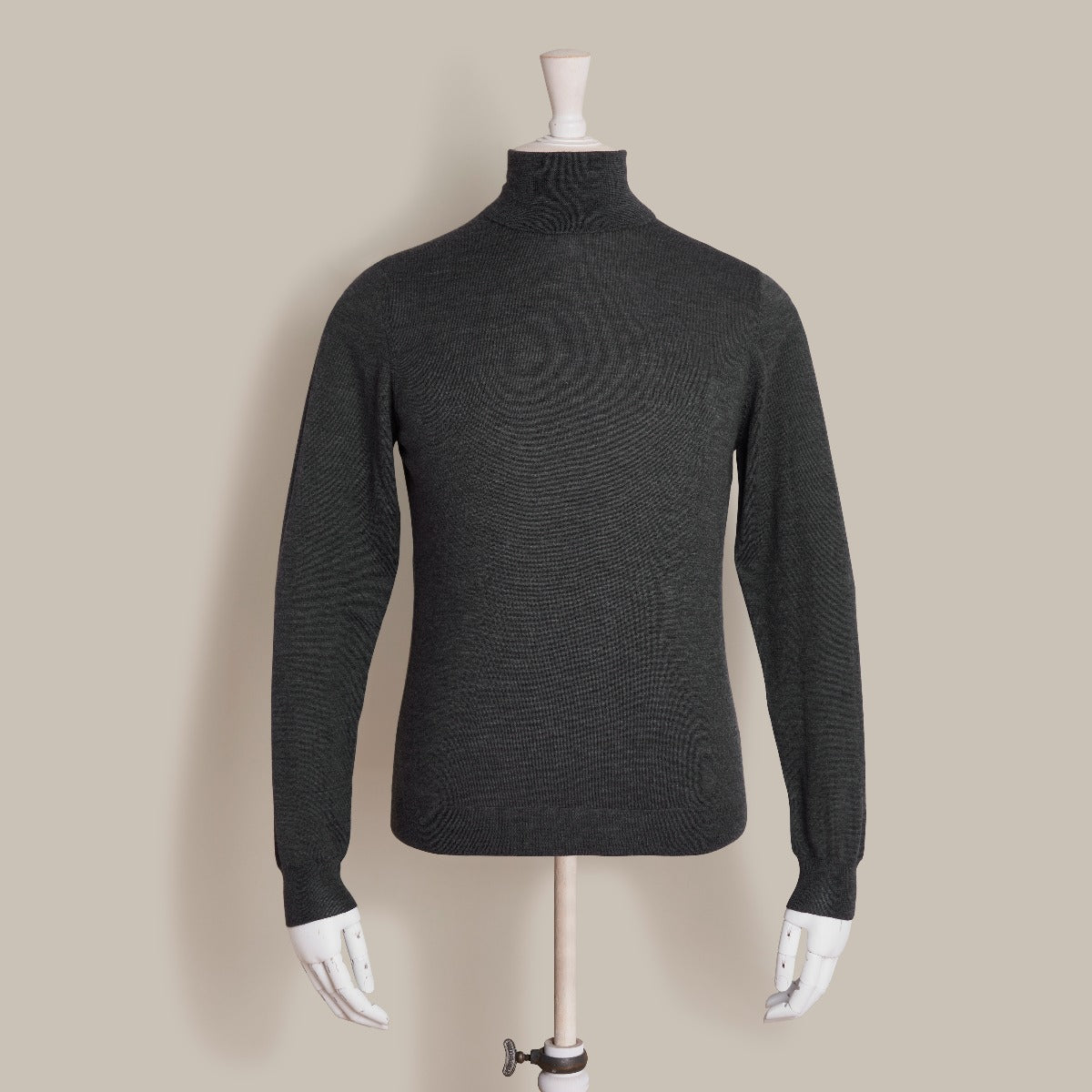 Soft Roll Neck Sweater In Dark Grey