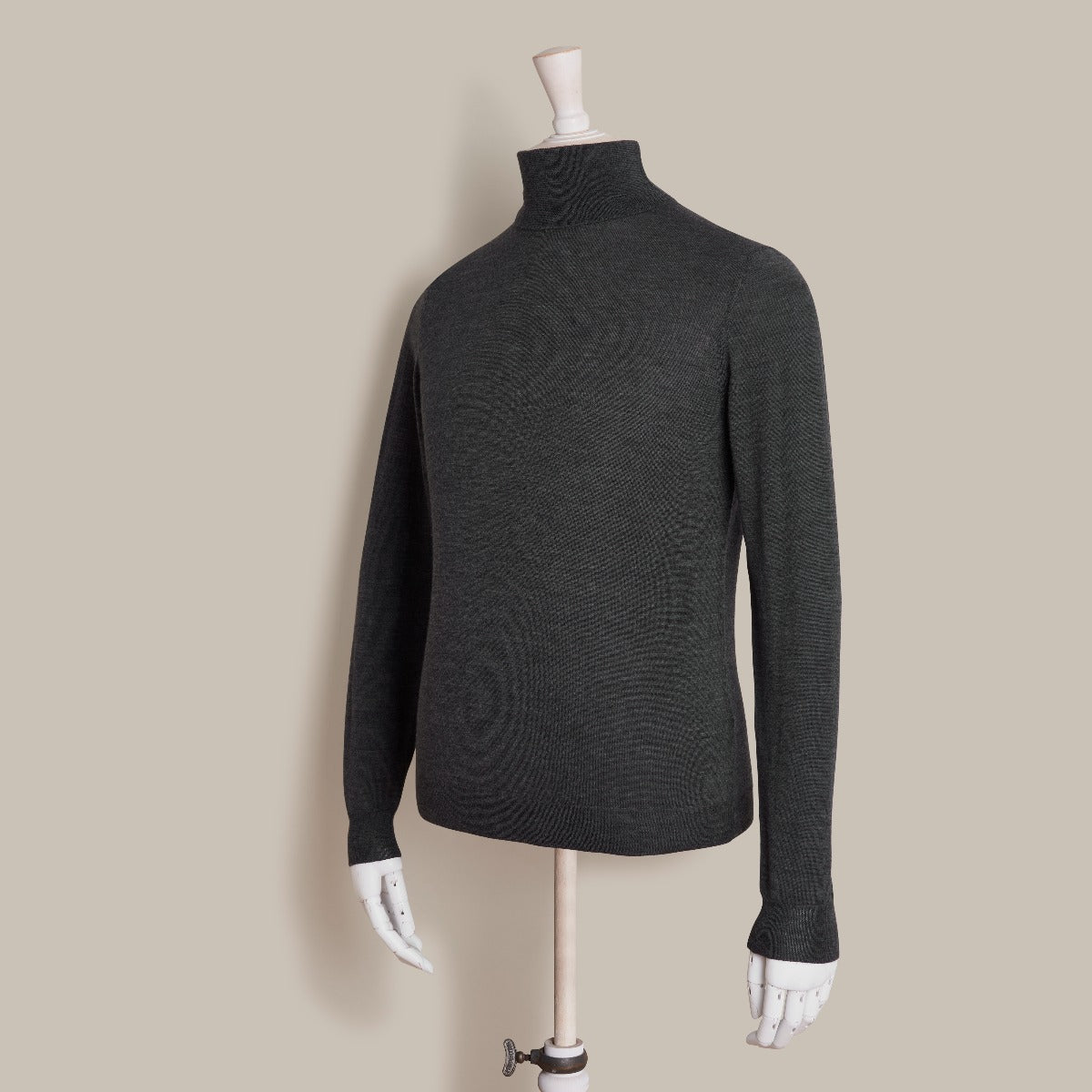 Soft Roll Neck Sweater In Dark Grey