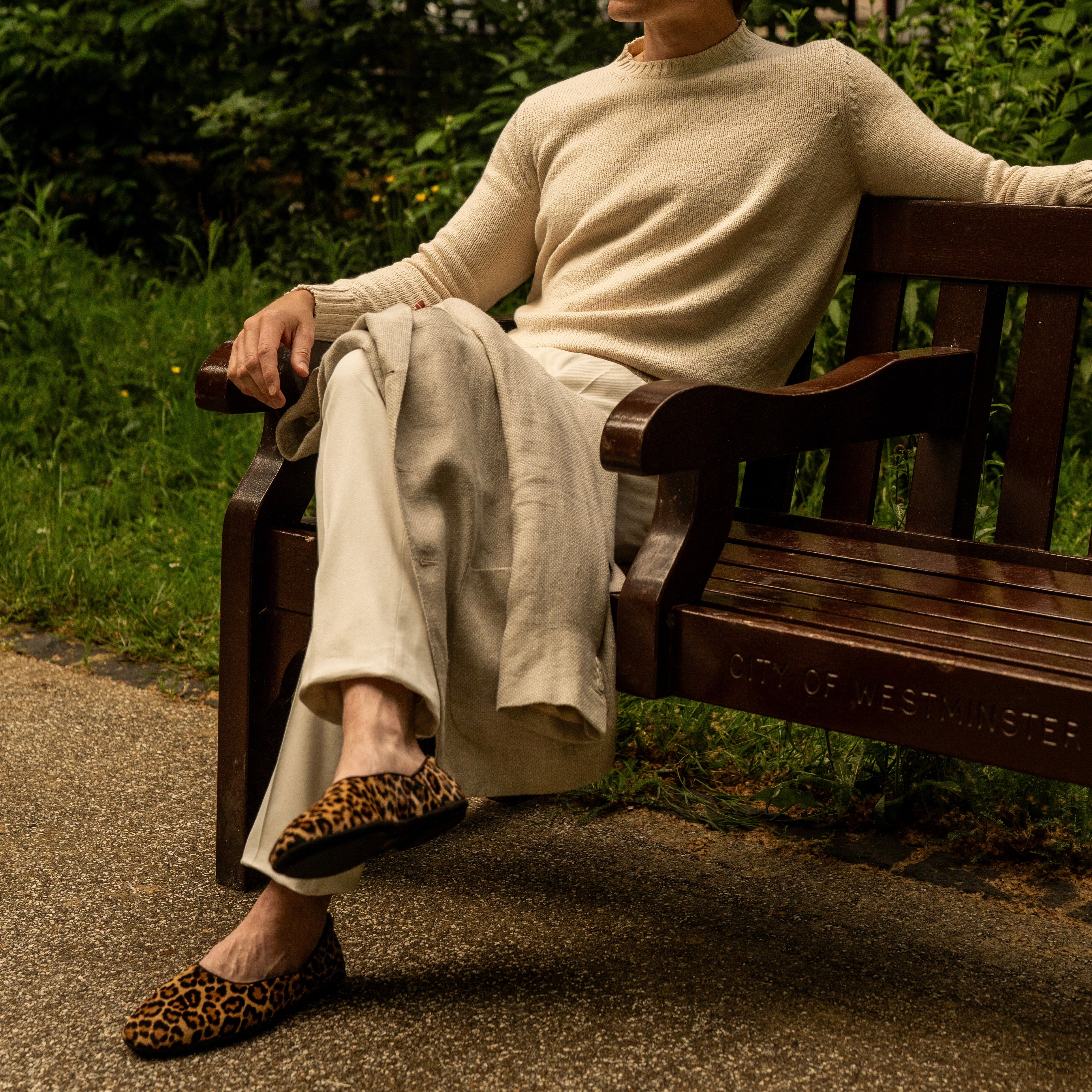 George Cortina For Anderson & Sheppard Men's Pony Print Slippers In Light Brown