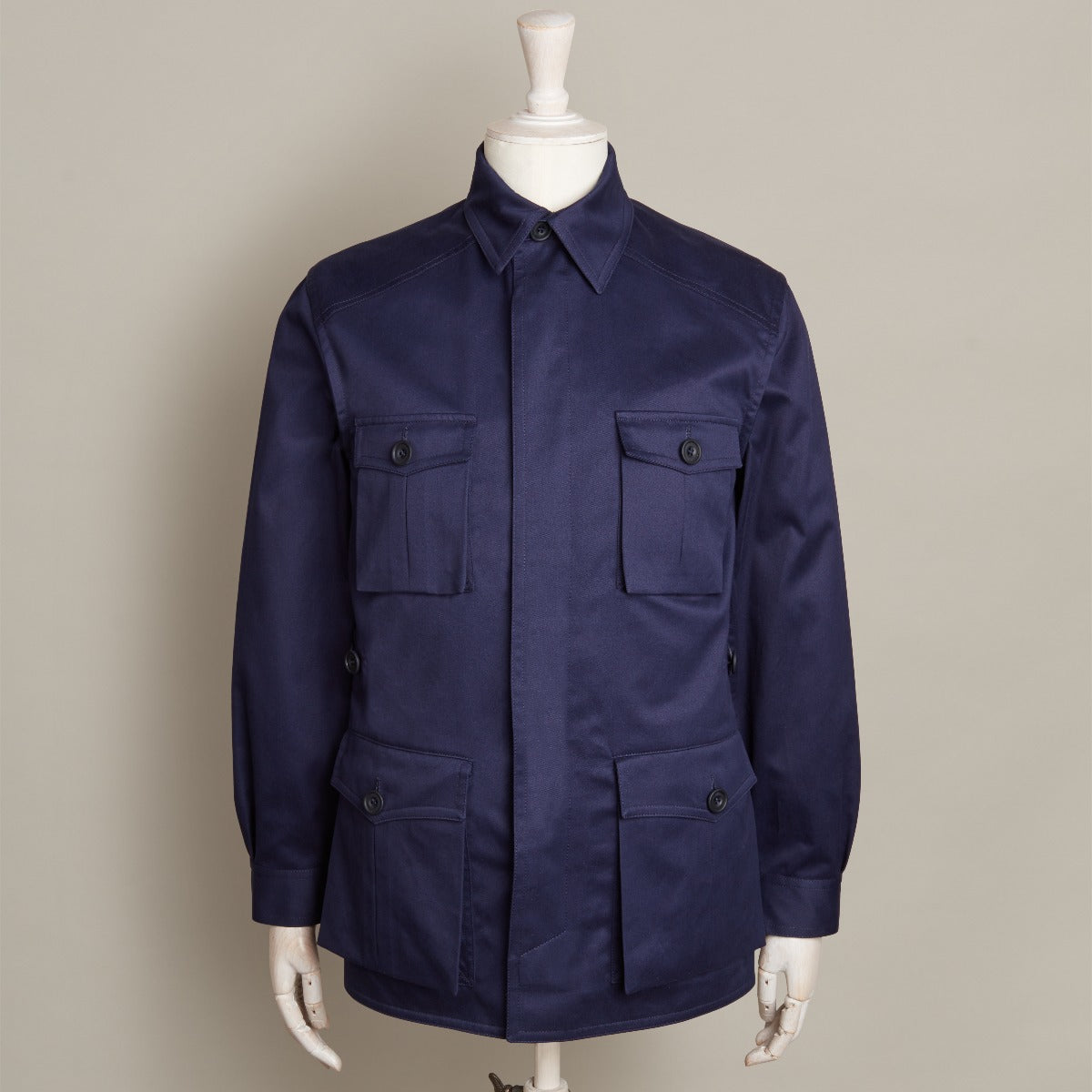 Lightweight Cotton Travel Jacket In Navy